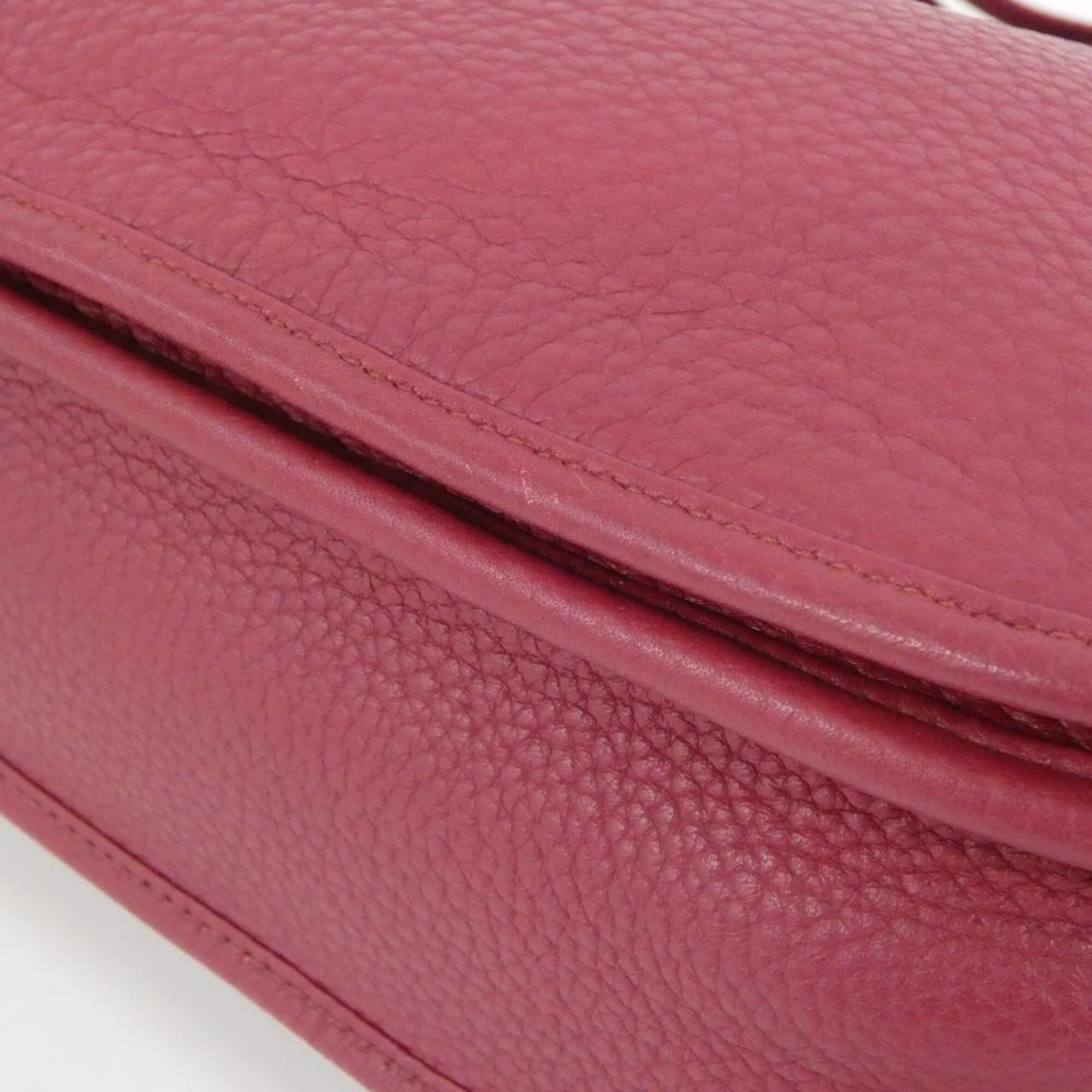 Hermes Ruby Taurillon Clemence Leather Shoulder Bag (Pre-Owned)