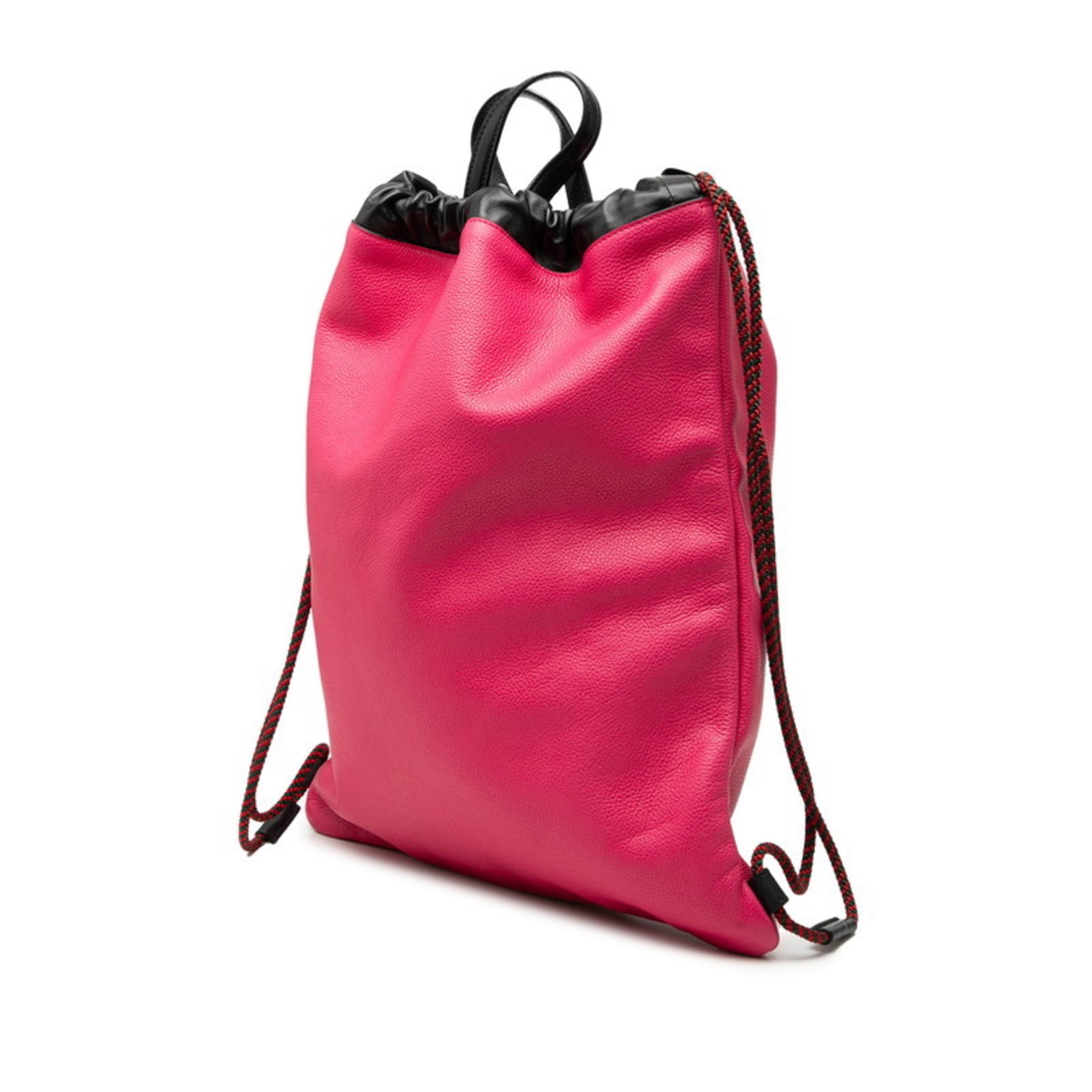 Gucci Black Pink Leather Backpack Beach Bag (Pre-Owned)