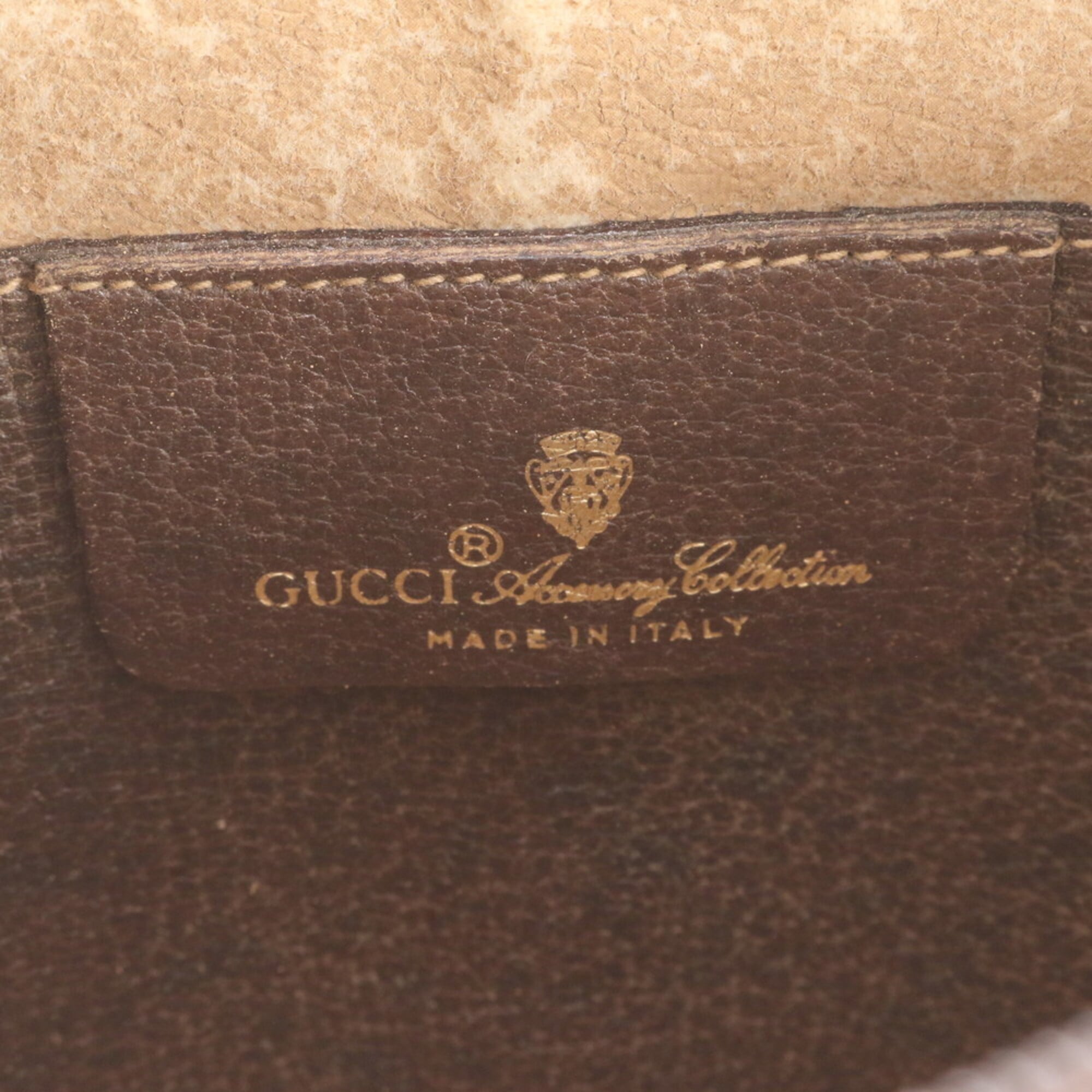 Gucci Brown Leather Coated Canvas Shoulder Bag (Pre-Owned)