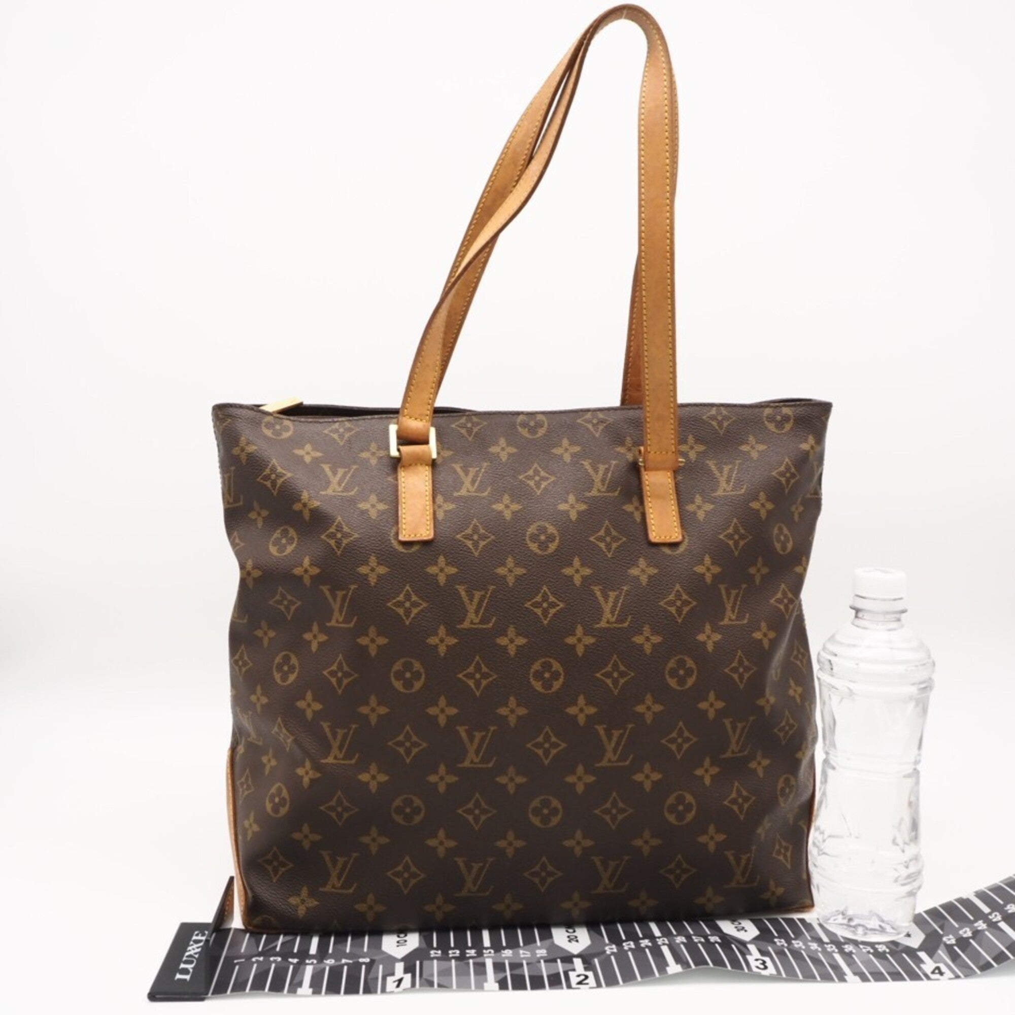 Louis Vuitton Beige Brown Coated Canvas Leather Handbag (Pre-Owned)