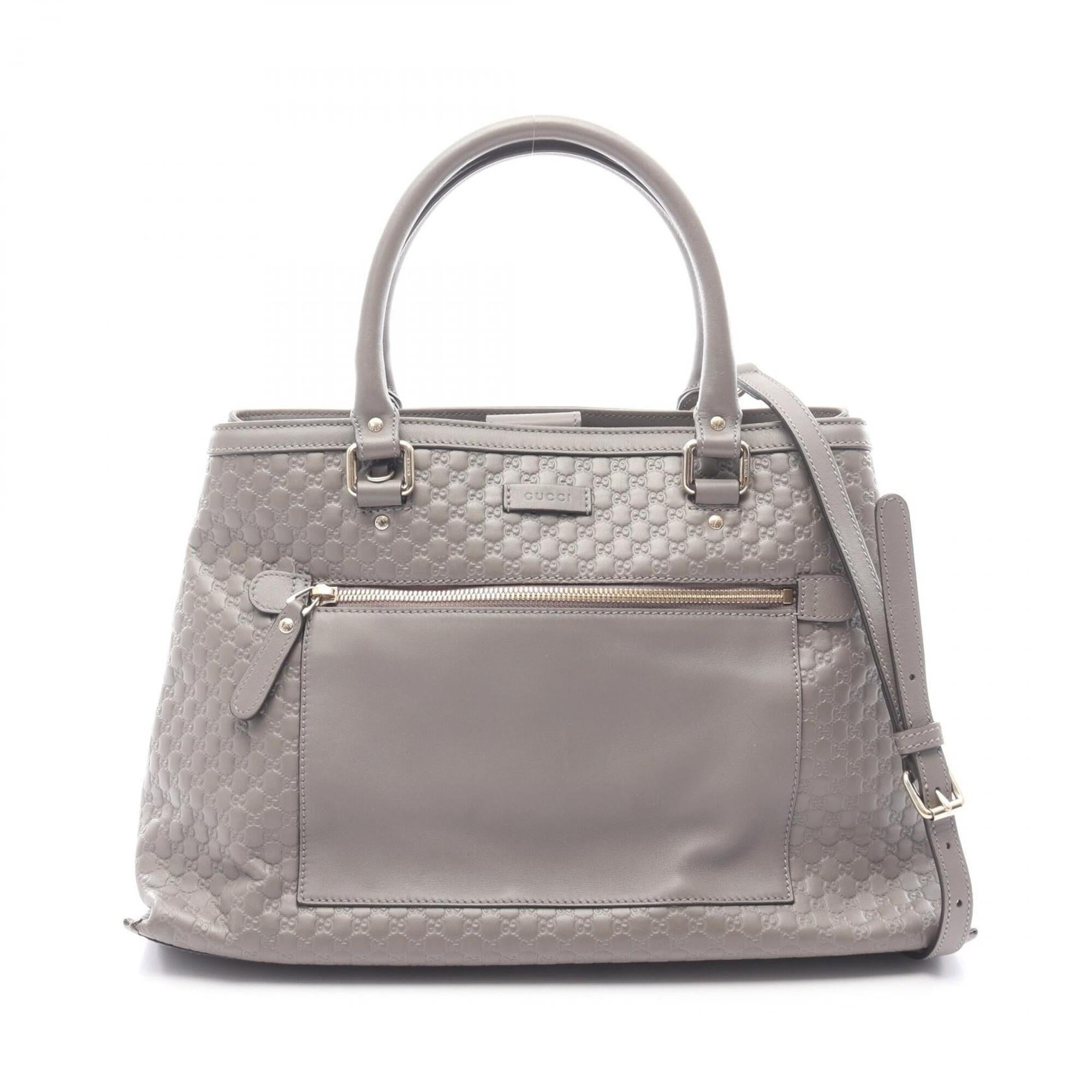 Gucci Gray Leather Handbag (Pre-Owned)