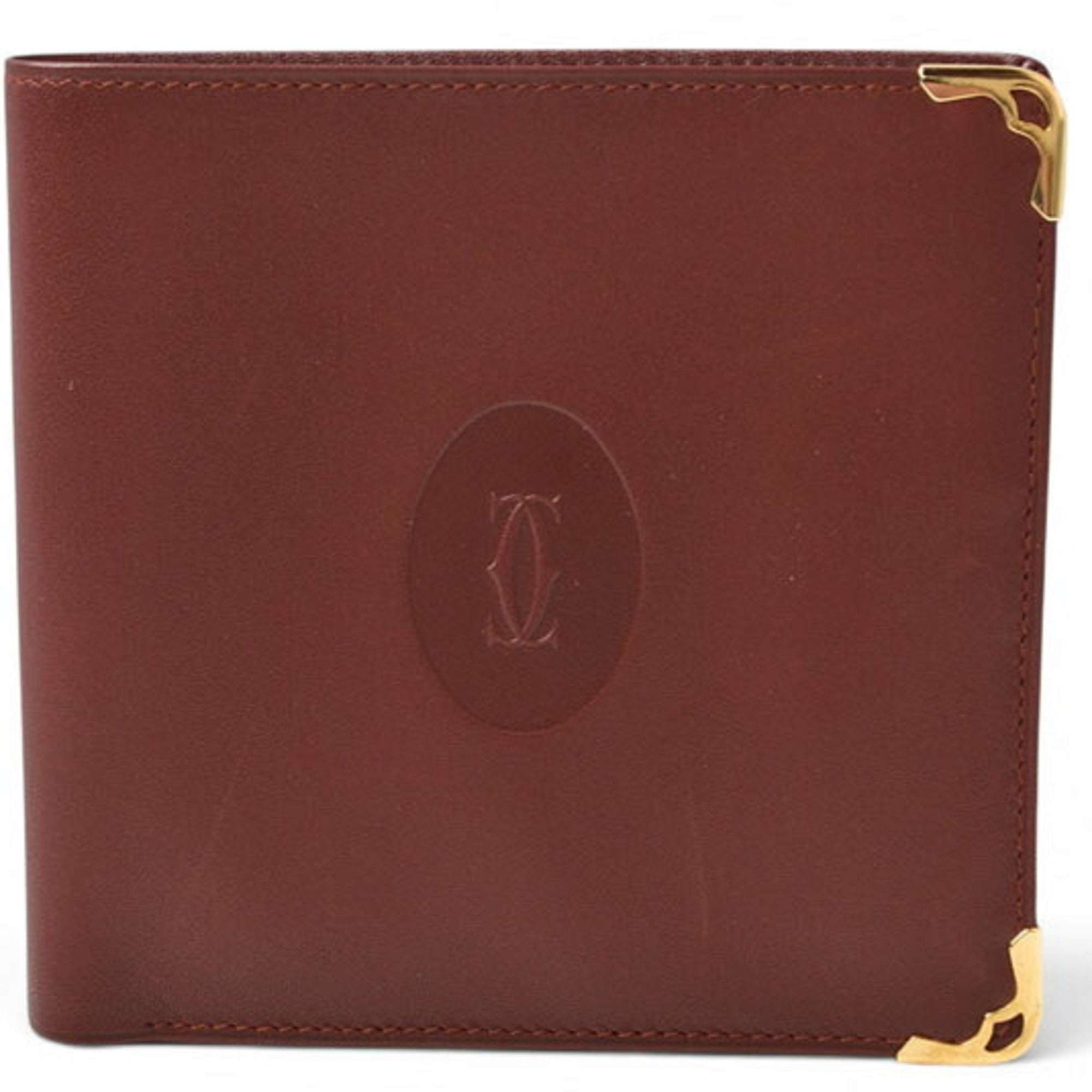 Cartier Bordeaux Leather Wallet (Bi-Fold) (Pre-Owned)