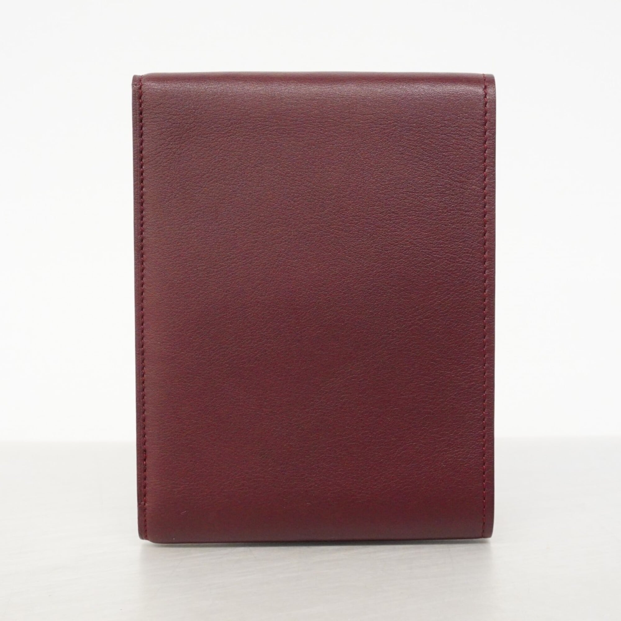 Cartier Bordeaux Leather Wallet (Tri-Fold) (Pre-Owned)
