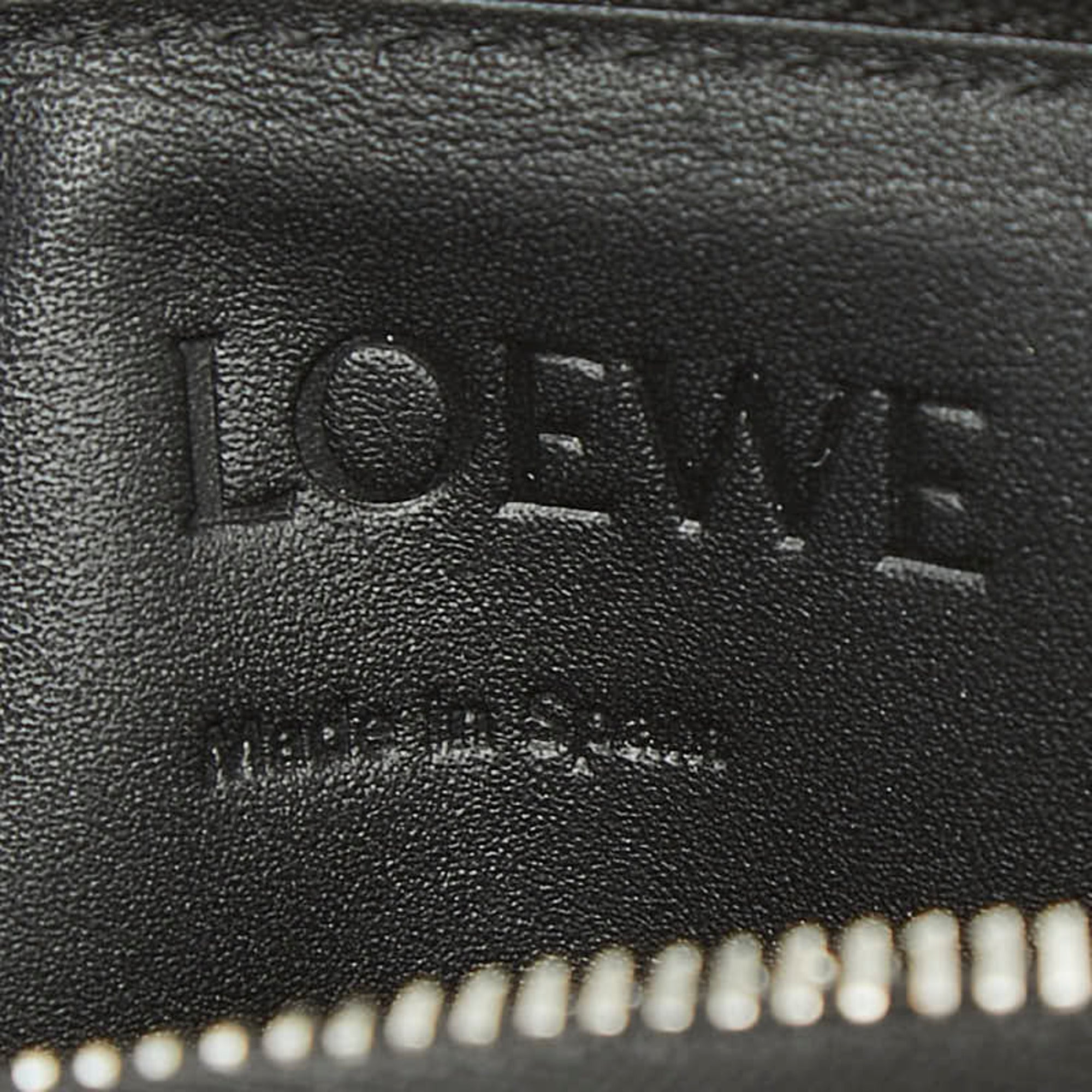Loewe Black Gray Leather Coin Purse/Coin Case (Pre-Owned)