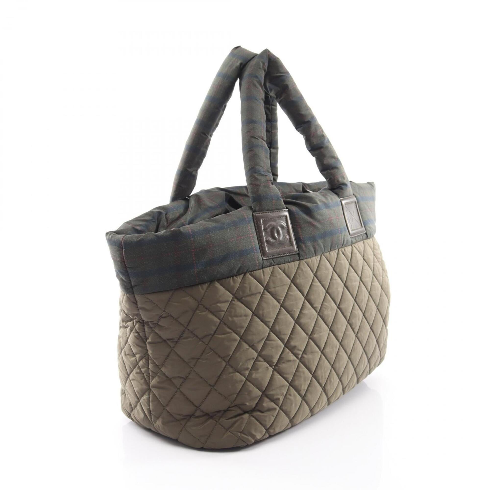 Chanel Coco Cocoon Khaki Multi-Color Nylon Leather Handbag Tote Bag (Pre-Owned)