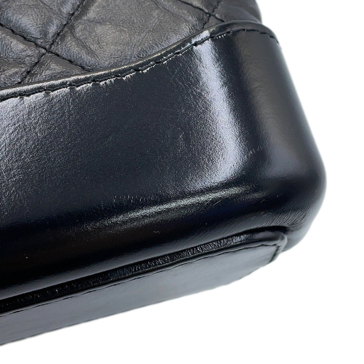 Chanel Gabriel Black Leather Handbag Shoulder Bag (Pre-Owned)