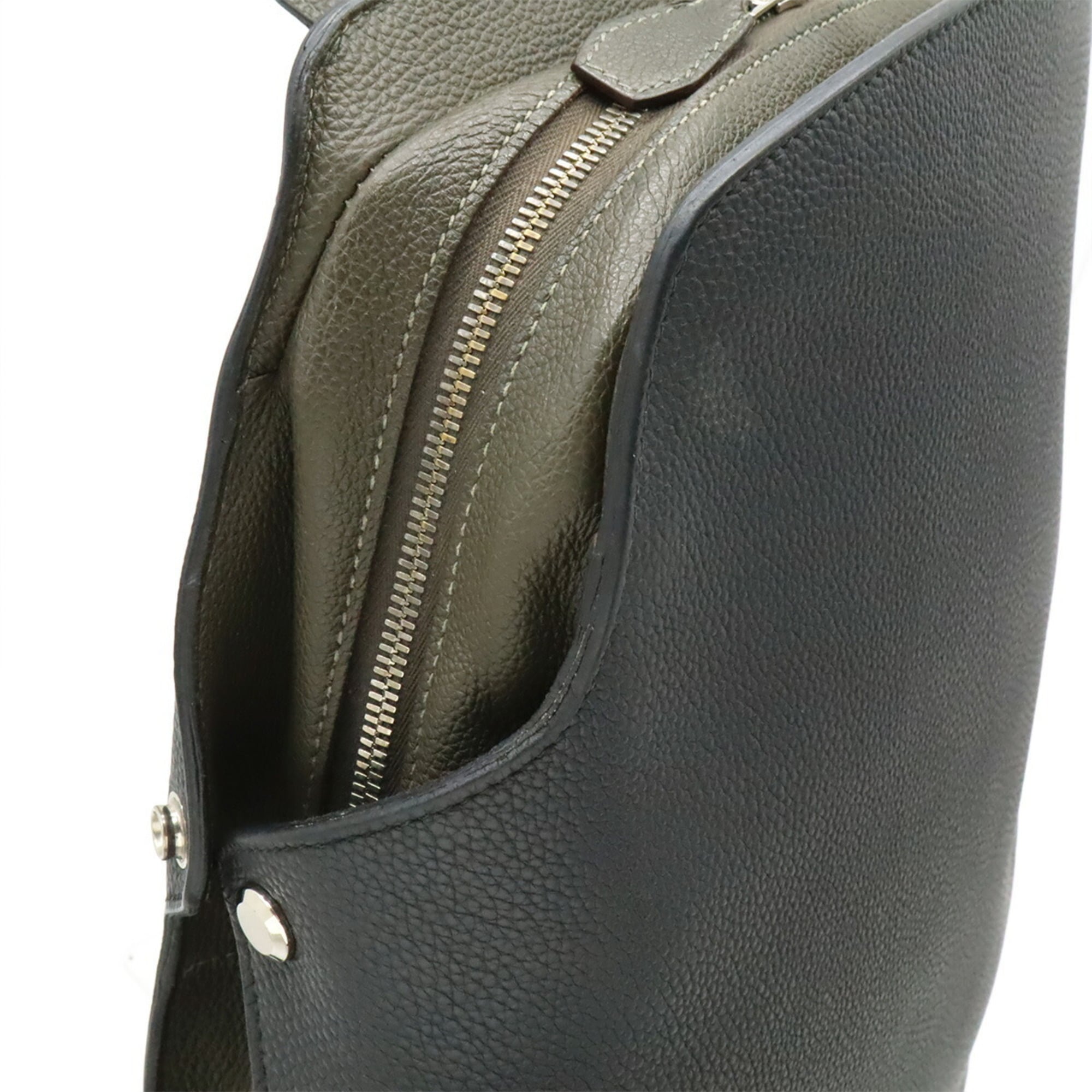 Hermes Black Vert Taurillon Clemence Leather Backpack (Pre-Owned)