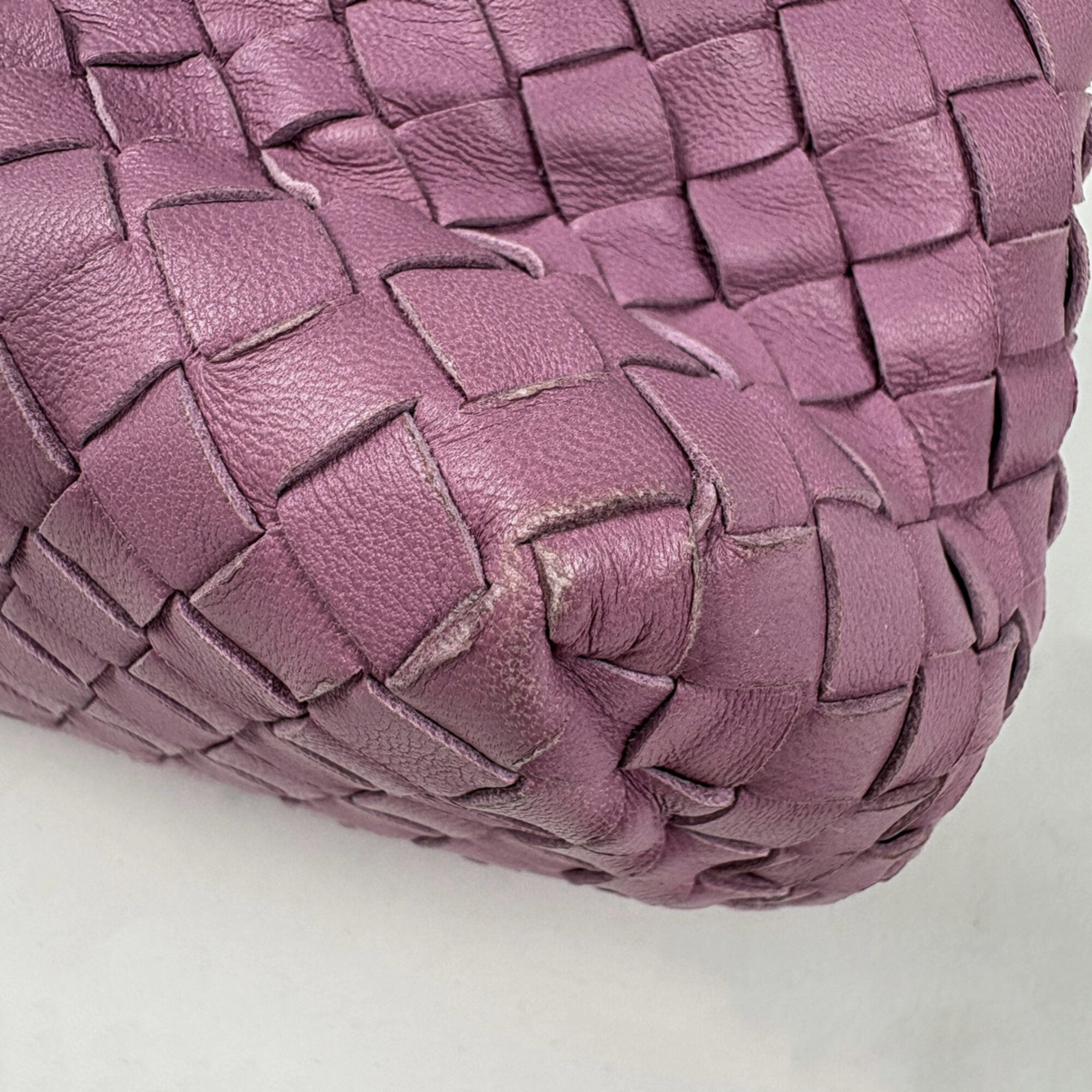 Bottega Veneta Intrecciato Purple Leather Shoulder Bag Tote Bag (Pre-Owned)
