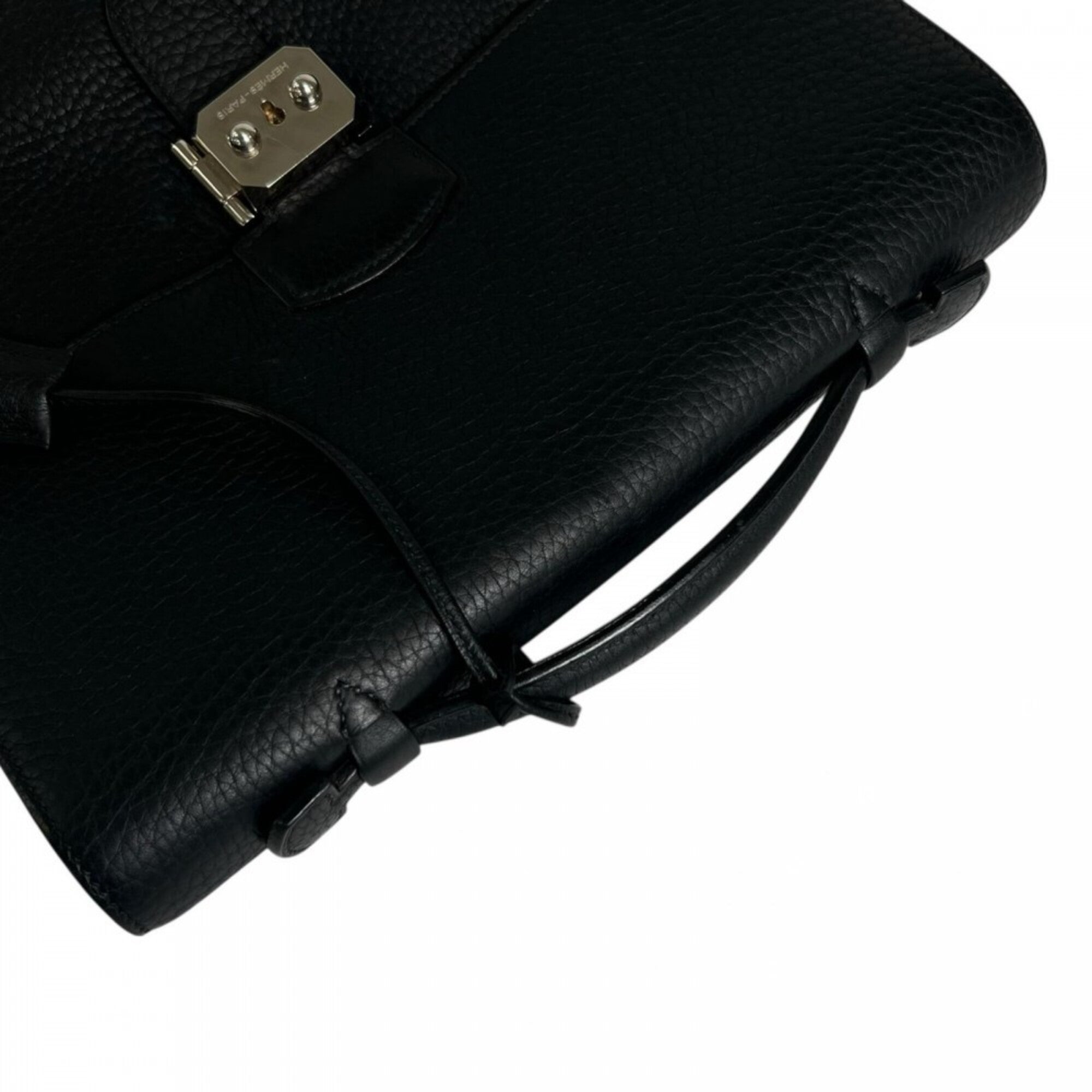 Hermes Black Leather Handbag (Pre-Owned)