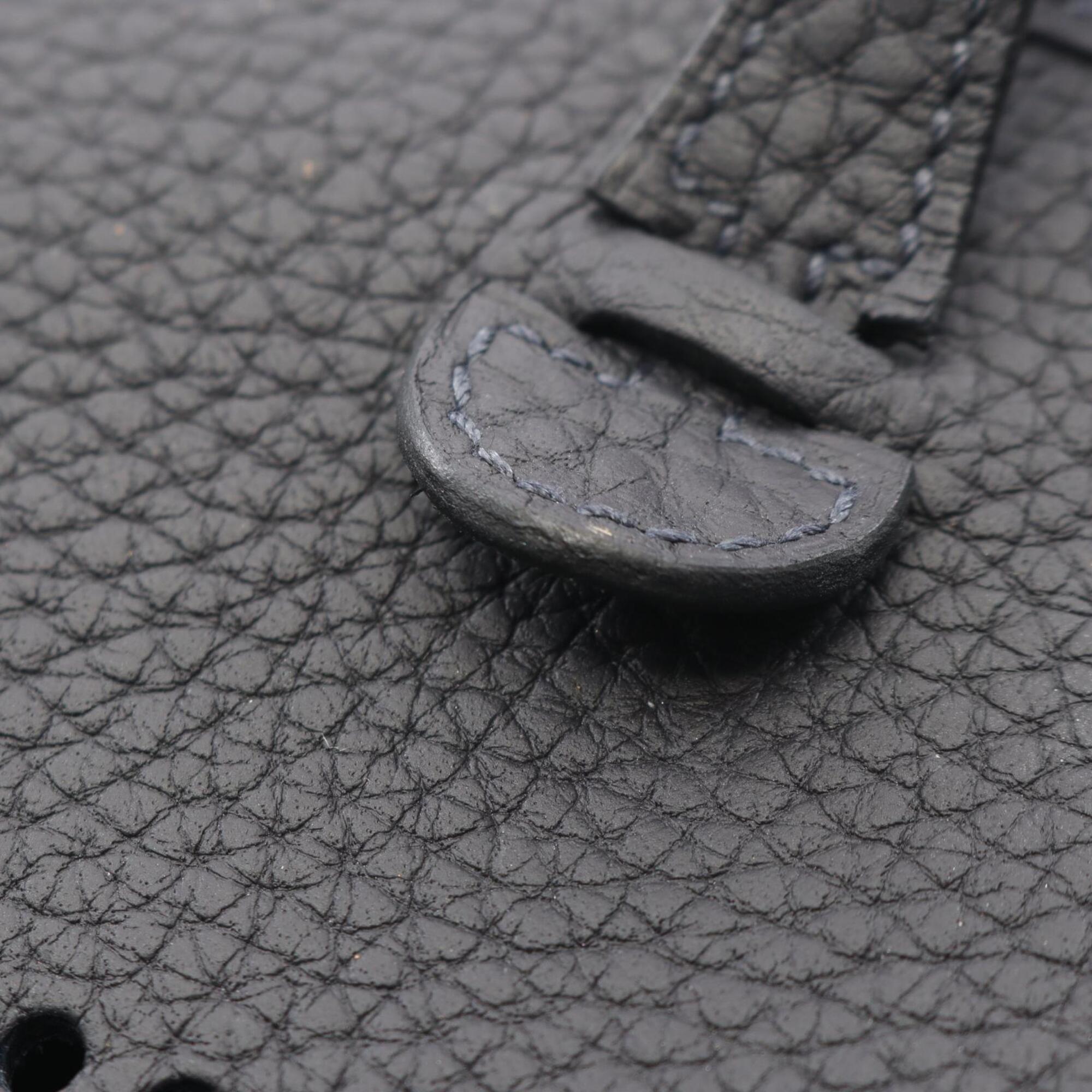 Hermes Navy Taurillon Clemence Leather Handbag Shoulder Bag (Pre-Owned)
