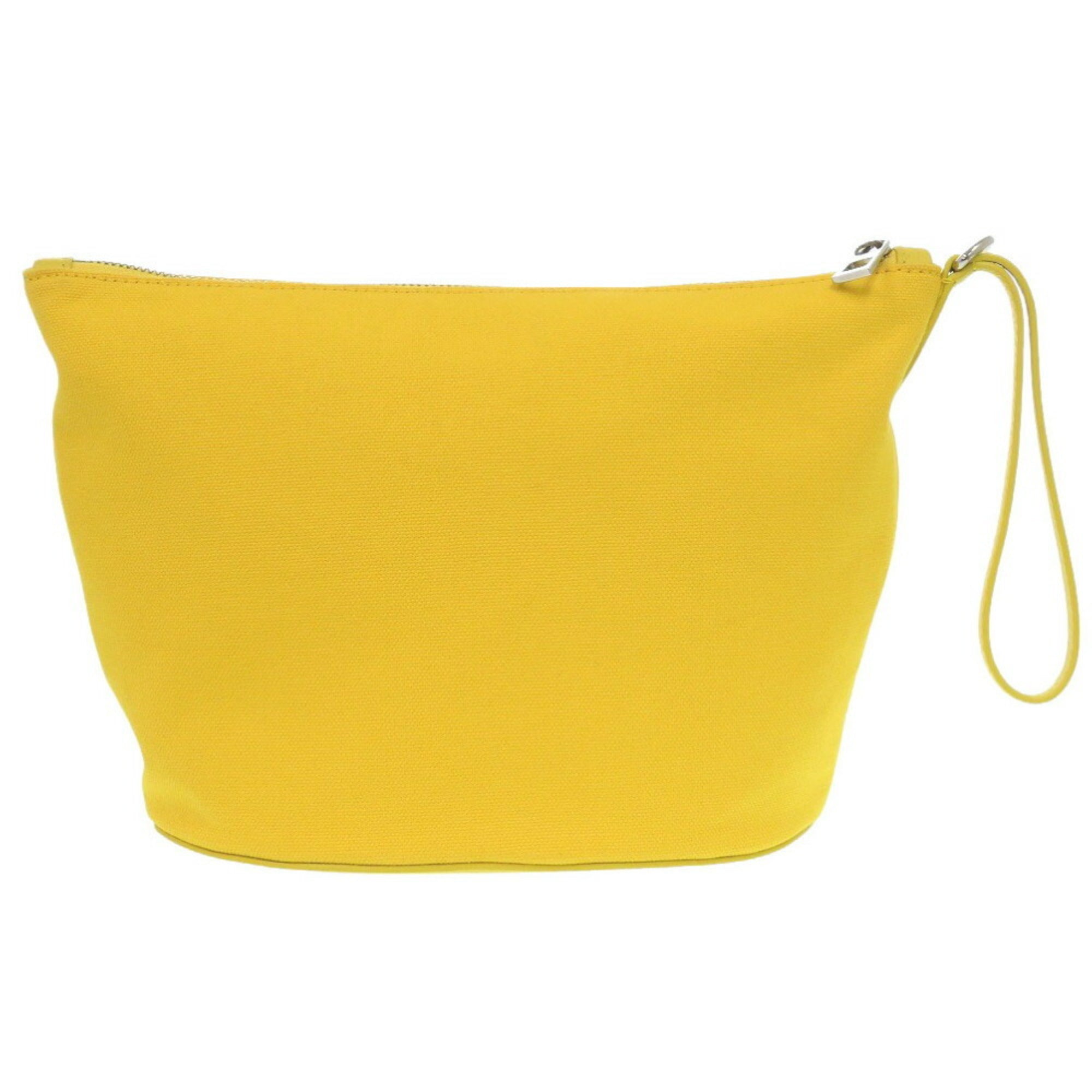 Loewe Yellow Canvas Clutch Bag Pouch (Pre-Owned)