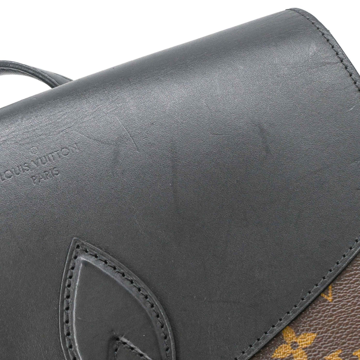 Louis Vuitton Black Brown Leather Backpack (Pre-Owned)