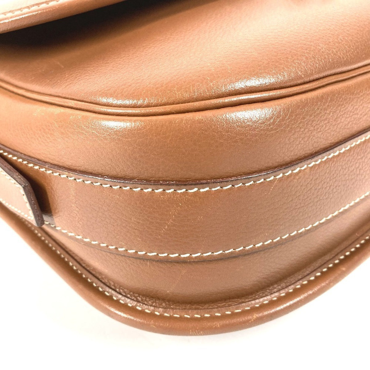 Hermes Brown Leather Handbag Shoulder Bag (Pre-Owned)