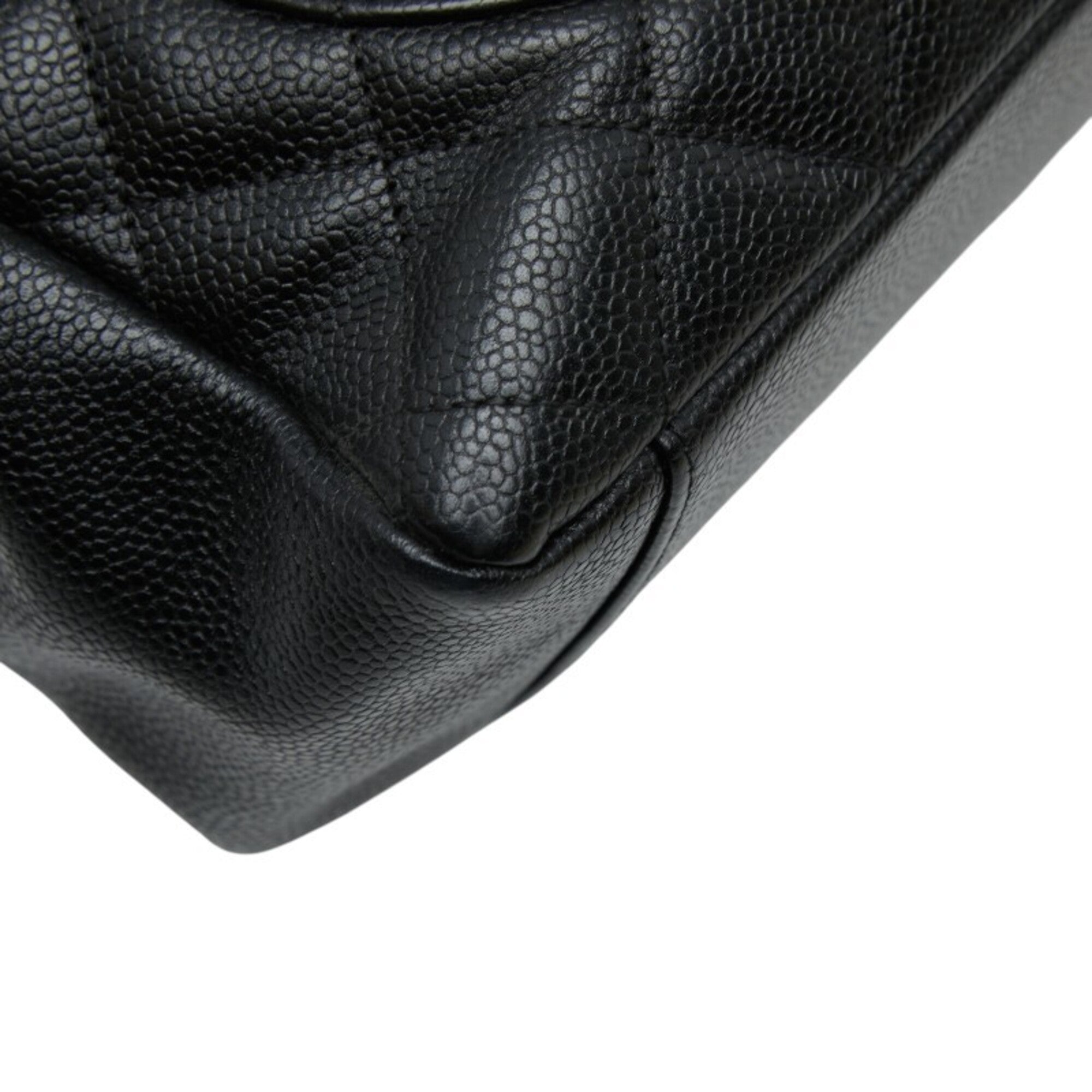 Chanel Black Grained Calfskin Shoulder Bag Tote Bag (Pre-Owned)