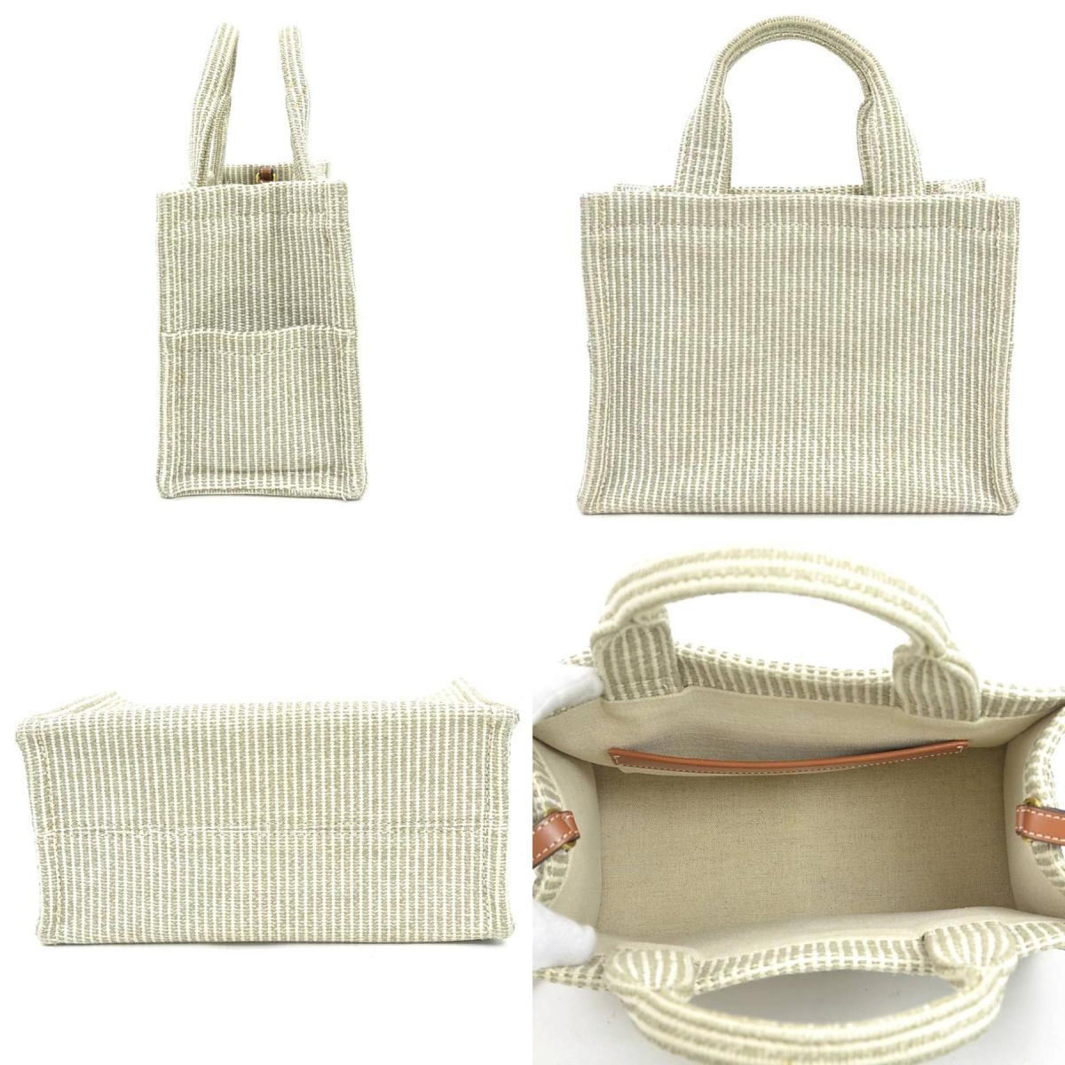 Celine Beige Brown Canvas Leather Handbag Shoulder Bag (Pre-Owned)