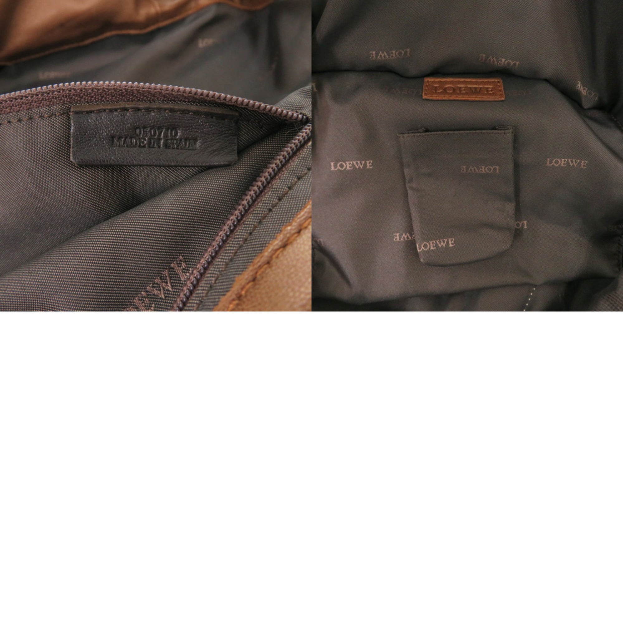 Loewe Brown Gold Leather Handbag (Pre-Owned)