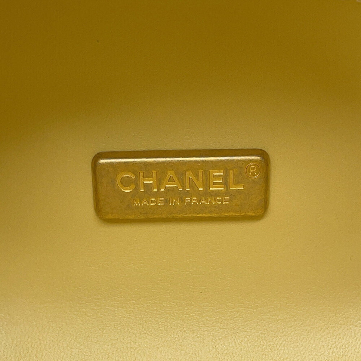 Chanel Yellow Leather Handbag Shoulder Bag (Pre-Owned)