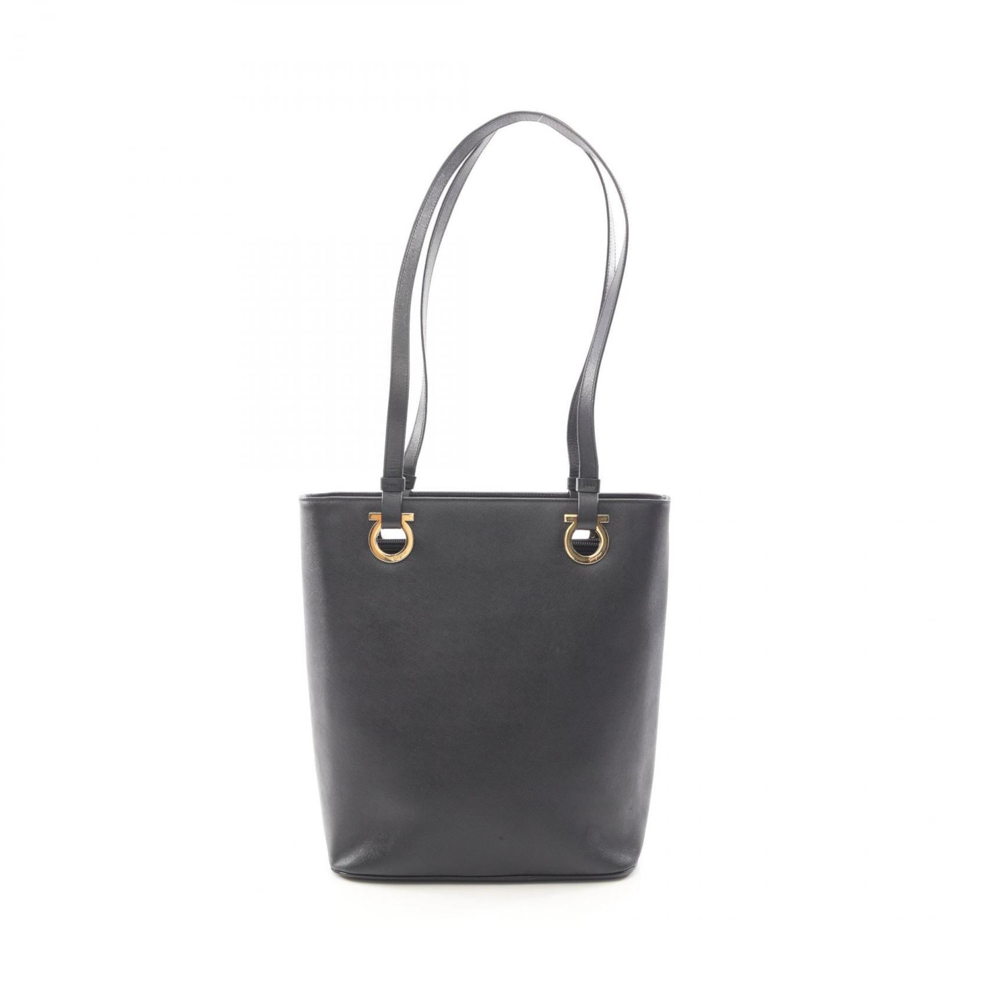 Salvatore Ferragamo Black Leather Tote Bag (Pre-Owned)