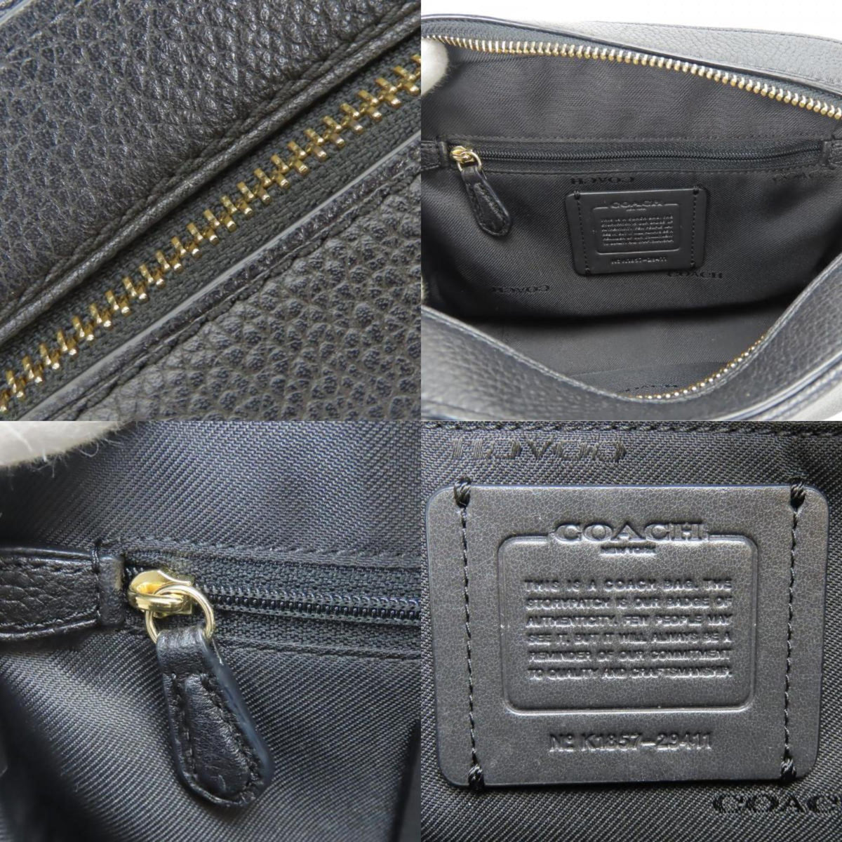 Coach Black Leather Pochette Pouch Shoulder Bag (Pre-Owned)