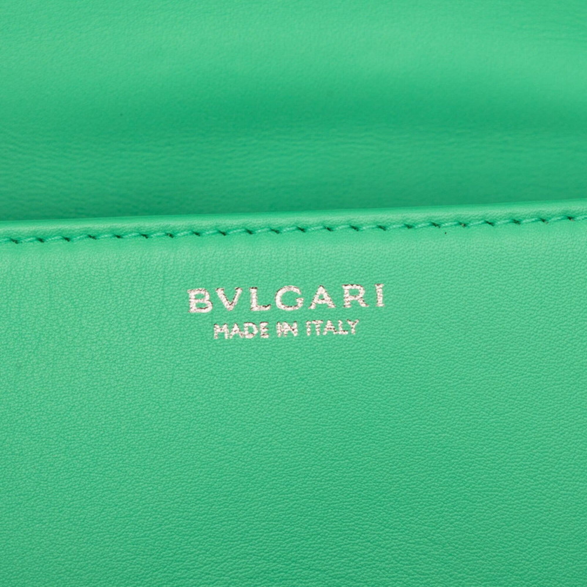 Bvlgari Green Leather Handbag Shoulder Bag (Pre-Owned)