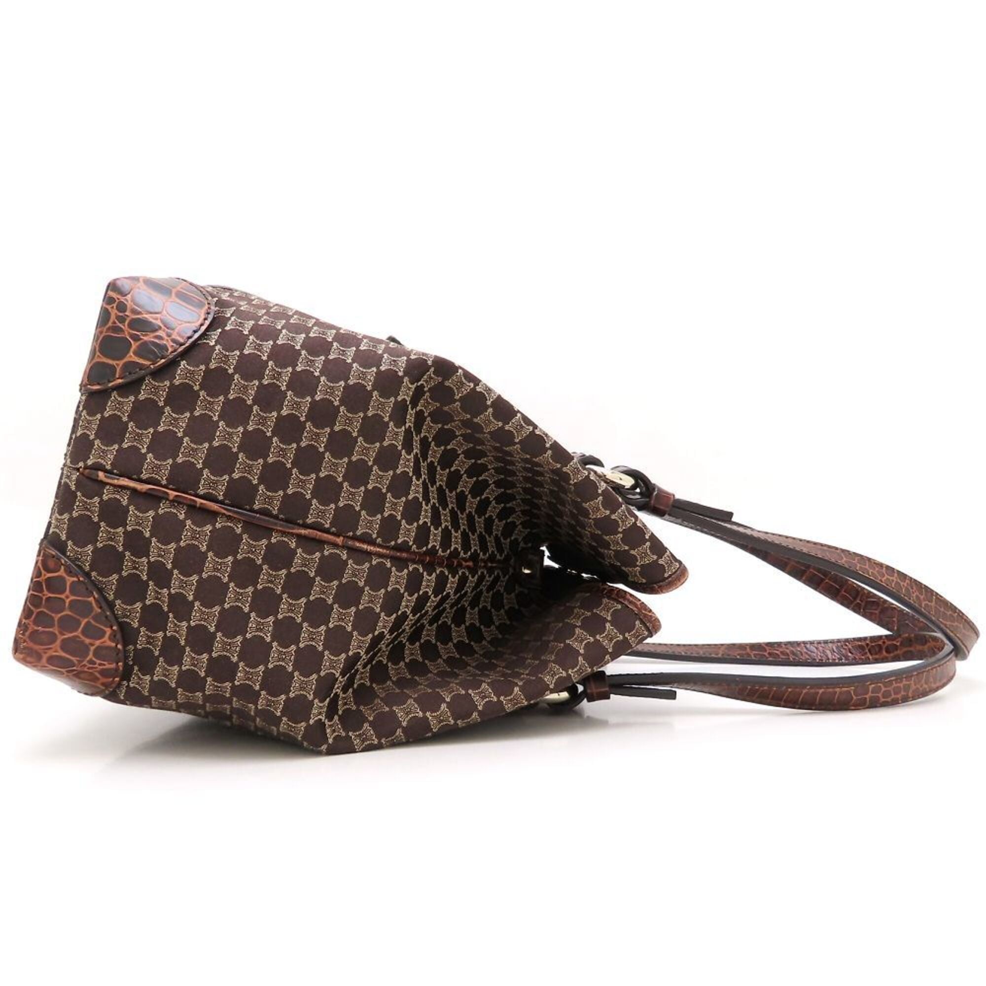 Celine Brown Canvas Leather Tote Bag (Pre-Owned)