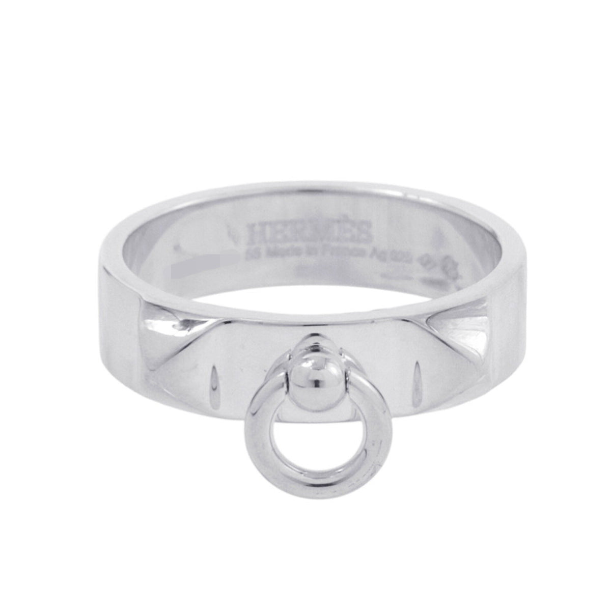 Hermes Collier De Chien Silver Silver 925 Band Ring (Pre-Owned)