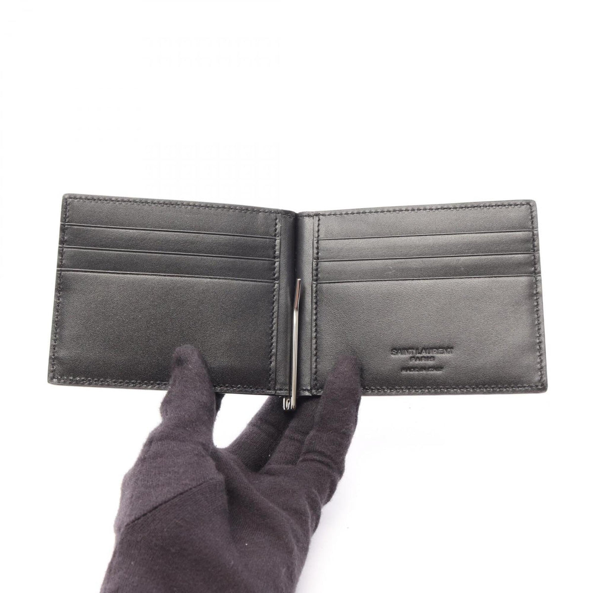 Saint Laurent Black Leather Wallet (Bi-Fold) (Pre-Owned)