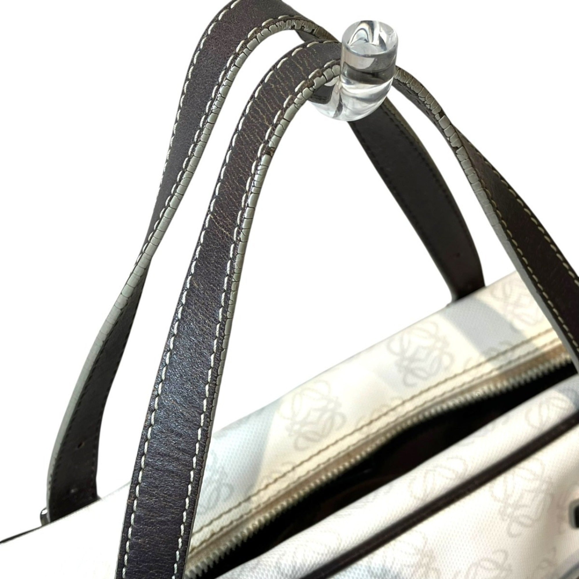 Loewe White Pvc Leather Handbag (Pre-Owned)