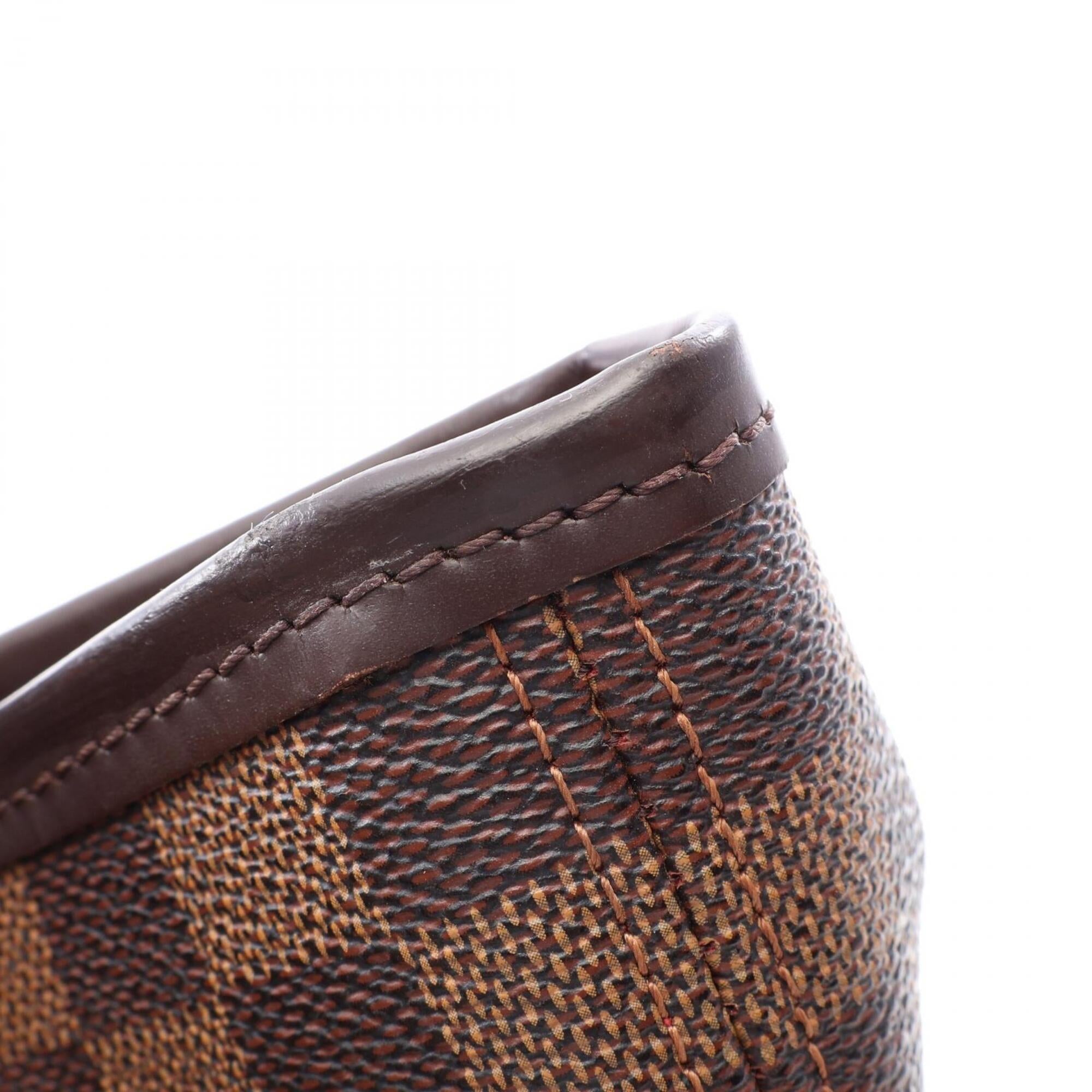 Louis Vuitton Brown Ebene Coated Canvas Leather Handbag Pouch Tote Bag (Pre-Owned)