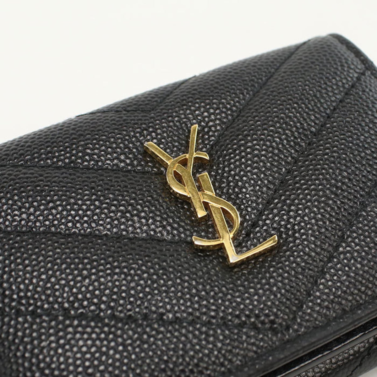 Saint Laurent Black Leather Wallet (Tri-Fold) (Pre-Owned)