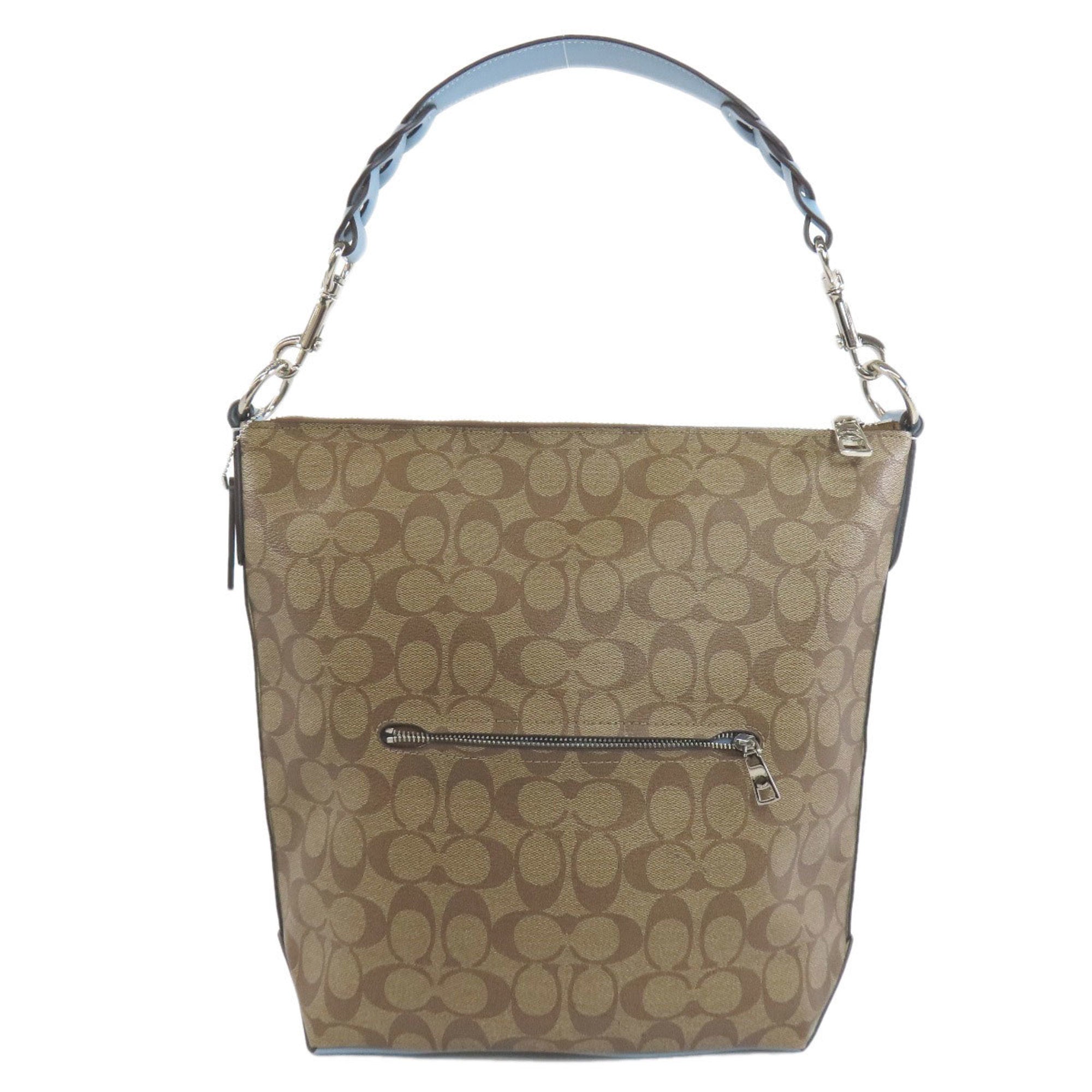 Coach Brown Light Blue Pvc Shoulder Bag (Pre-Owned)