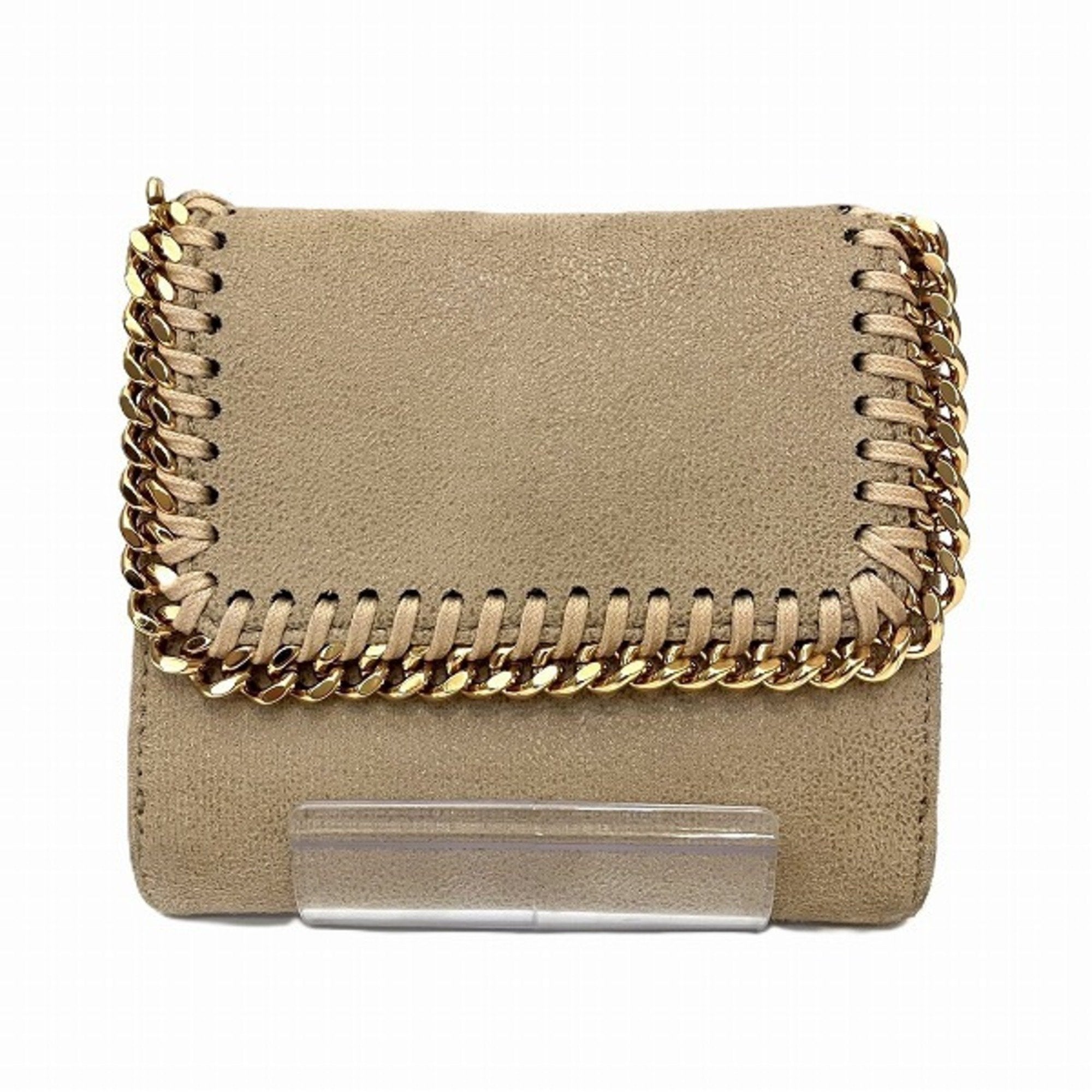 Stella Mccartney Beige Gold Faux Leather Wallet (Bi-Fold) (Pre-Owned)