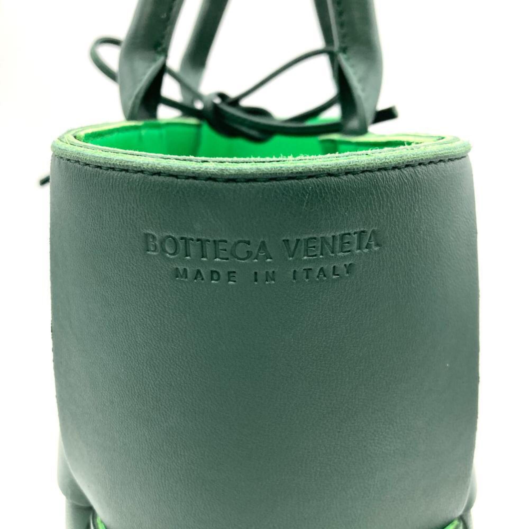Bottega Veneta Green Leather Handbag Pouch Tote Bag (Pre-Owned)