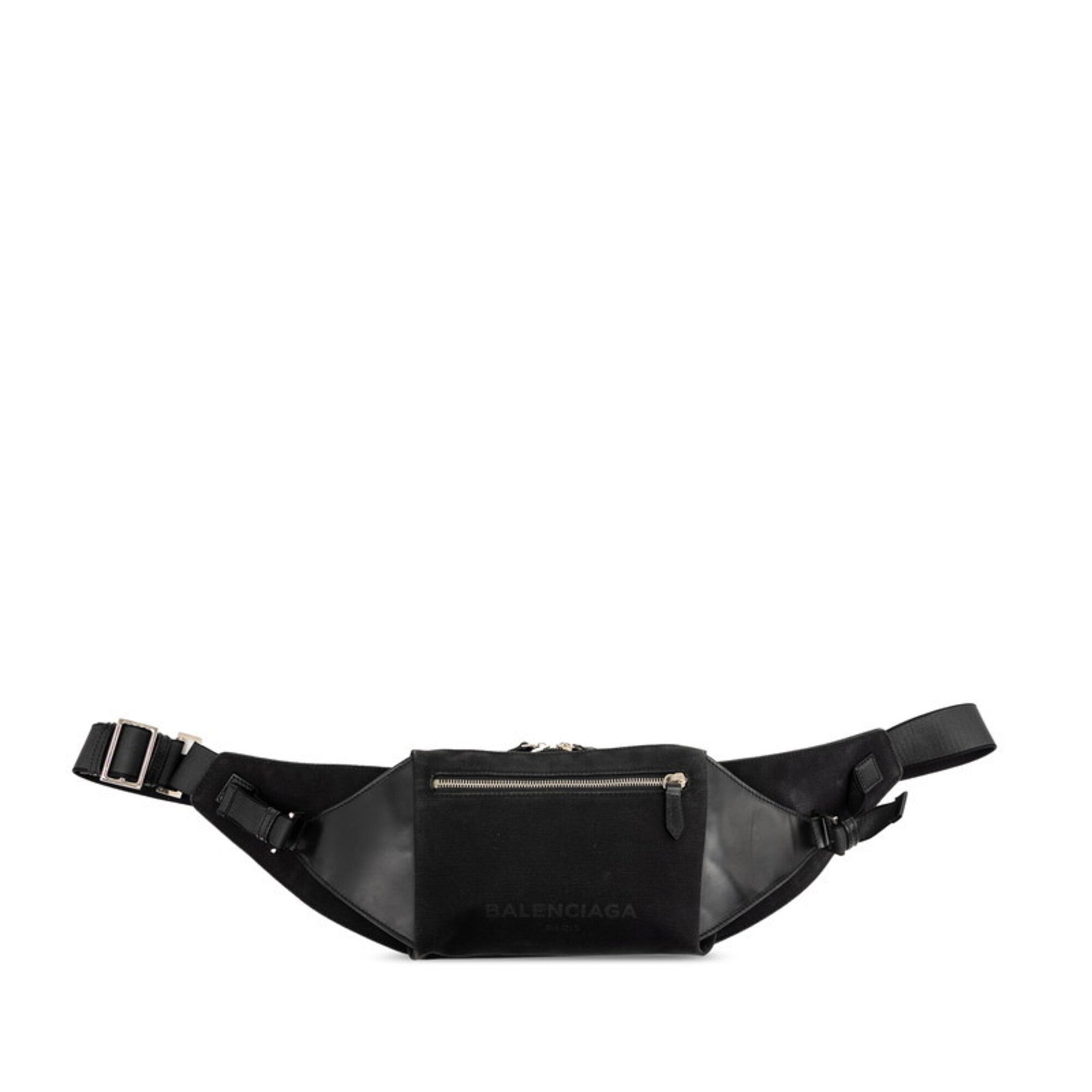 Balenciaga Black Canvas Leather Fanny Pack (Pre-Owned)