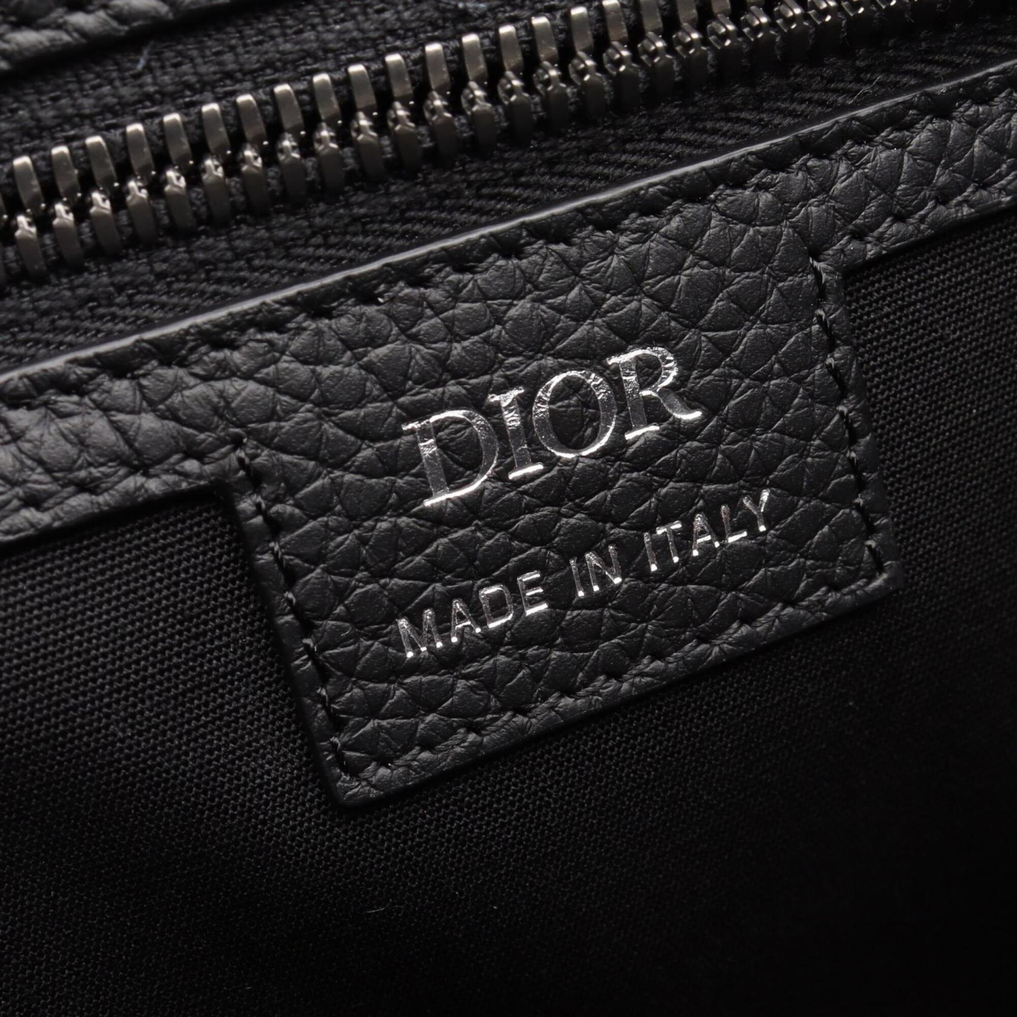 Christian Dior Black Leather Handbag Weekend Bag (Pre-Owned)