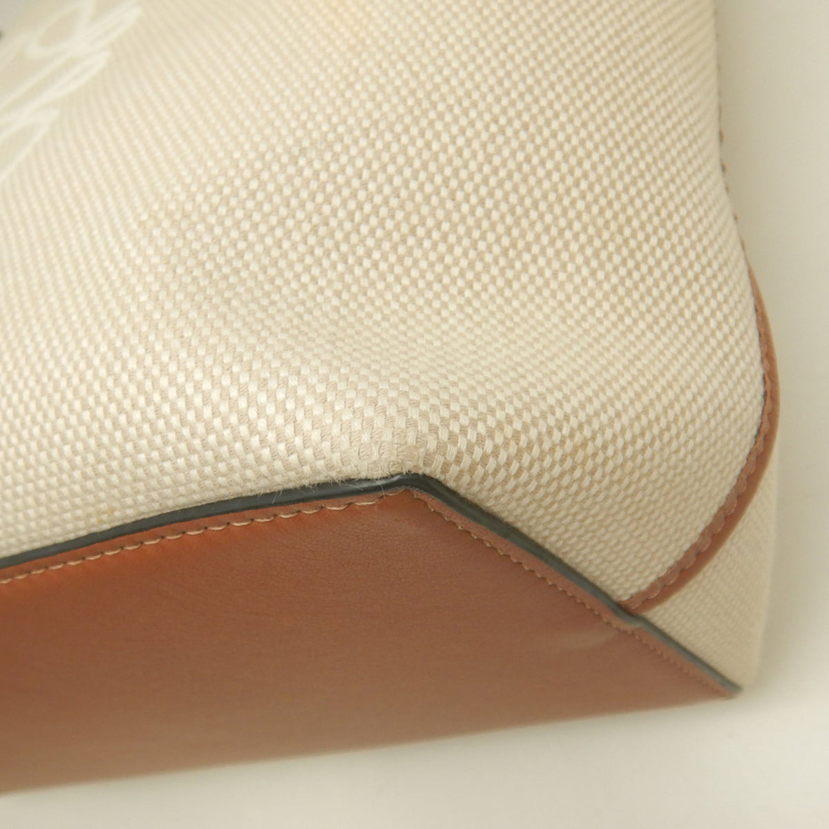 Loewe Beige Brown Canvas Leather Tote Bag (Pre-Owned)