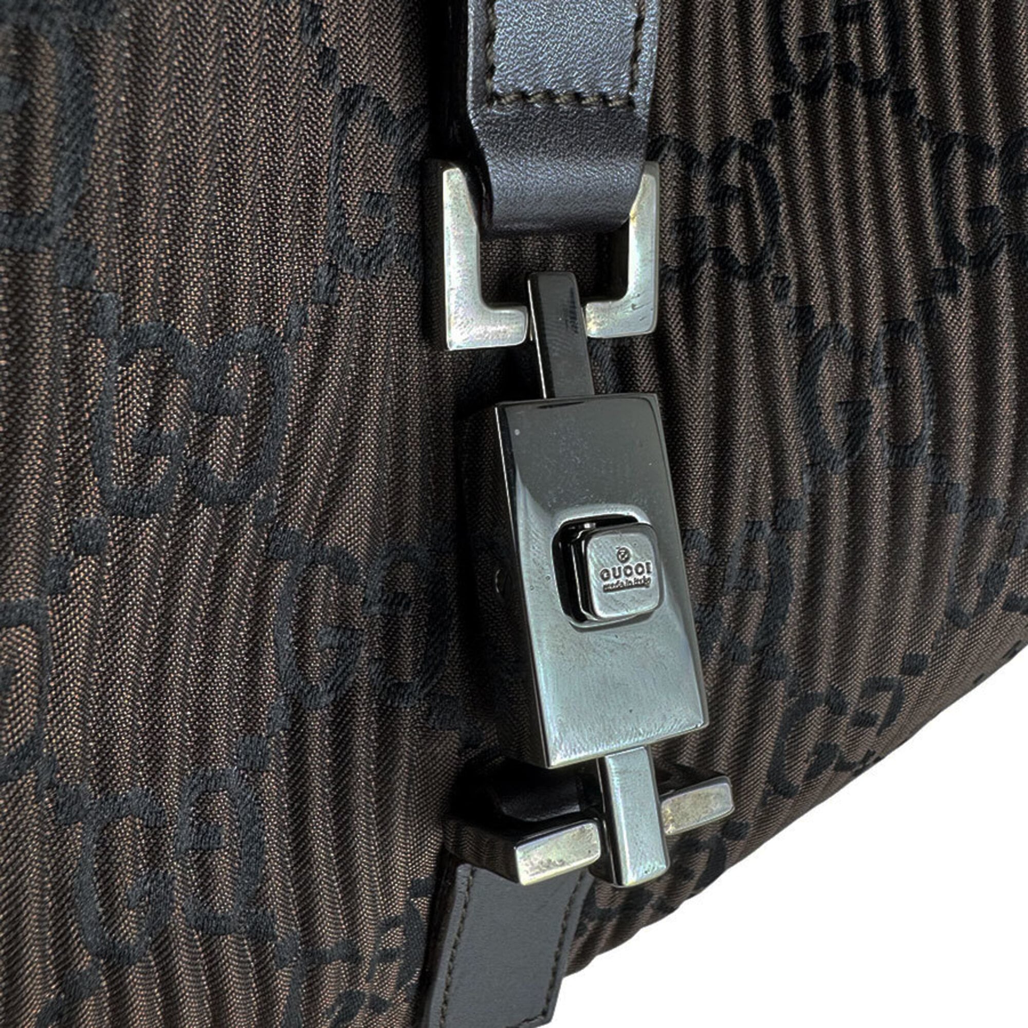 Gucci Brown Nylon Leather Handbag (Pre-Owned)
