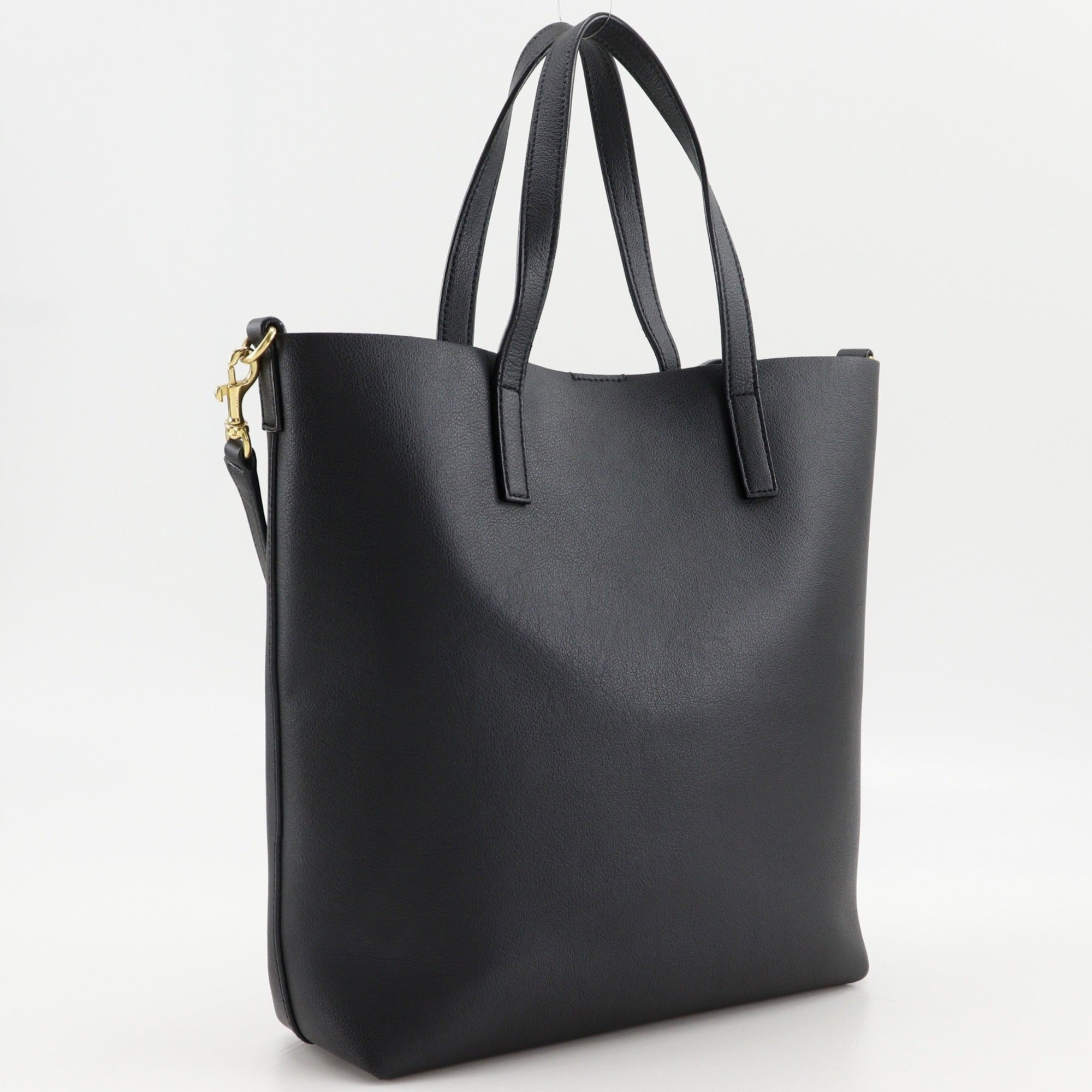 Saint Laurent Black Leather Handbag Tote Bag (Pre-Owned)