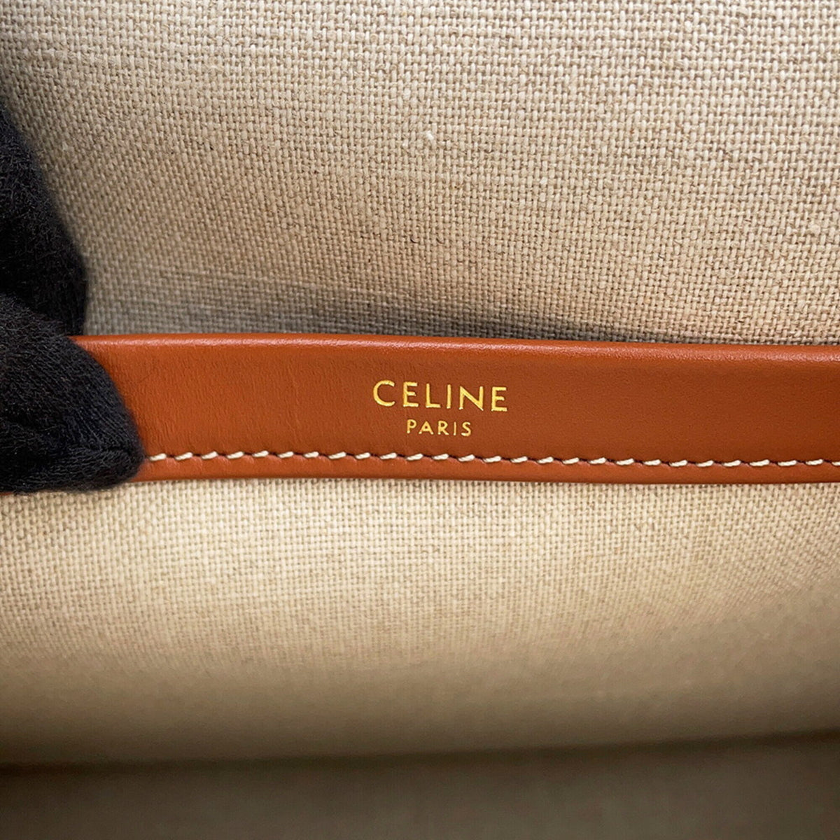 Celine Brown Canvas Leather Handbag Tote Bag (Pre-Owned)