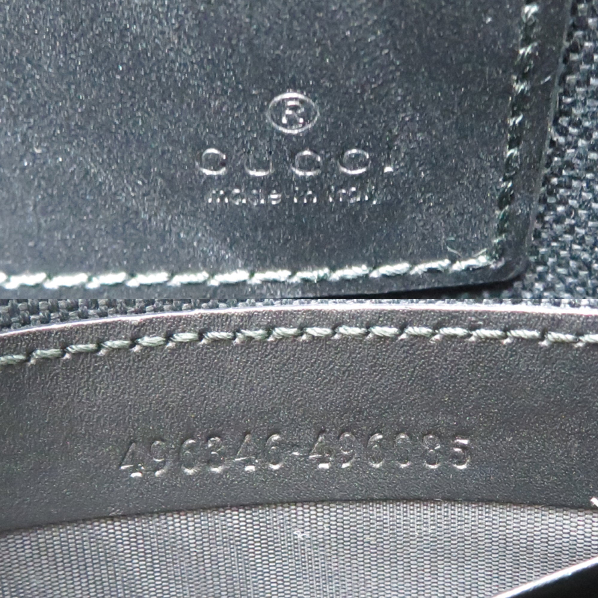 Gucci Black Gg Supreme Leather Pvc Clutch Bag (Pre-Owned)