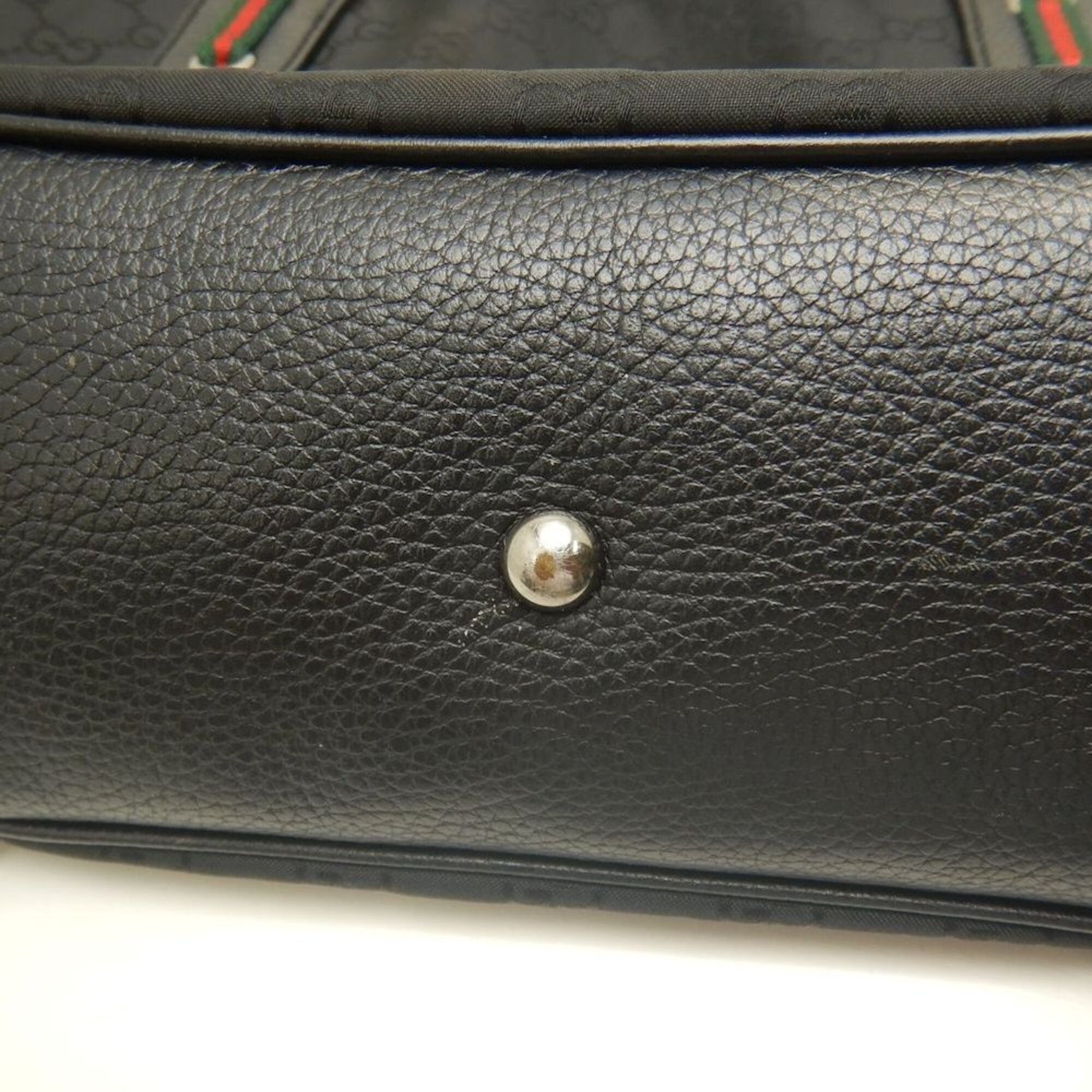Gucci Black Nylon Canvas Leather Tote Bag (Pre-Owned)