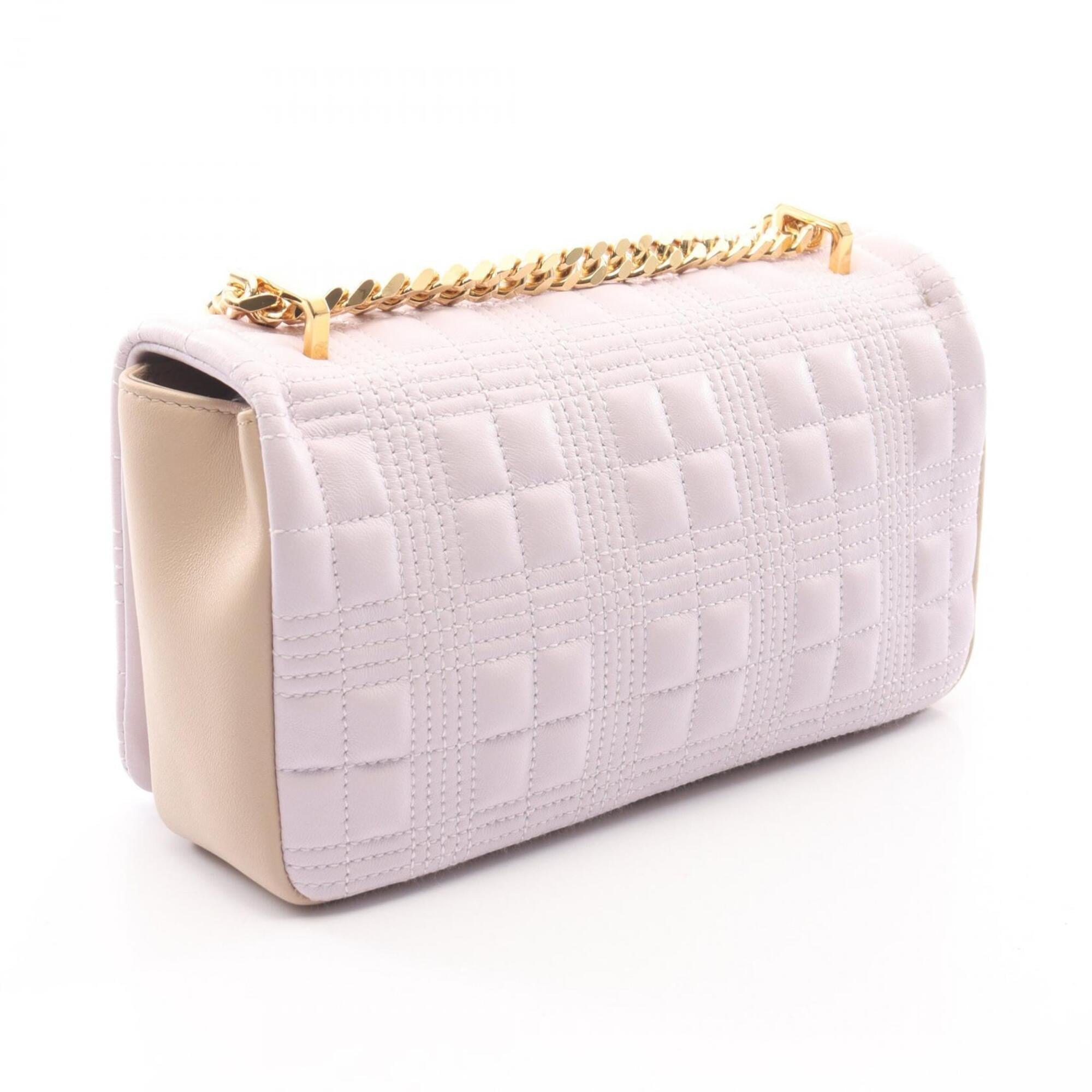 Burberry Beige Pink Leather Handbag Shoulder Bag (Pre-Owned)