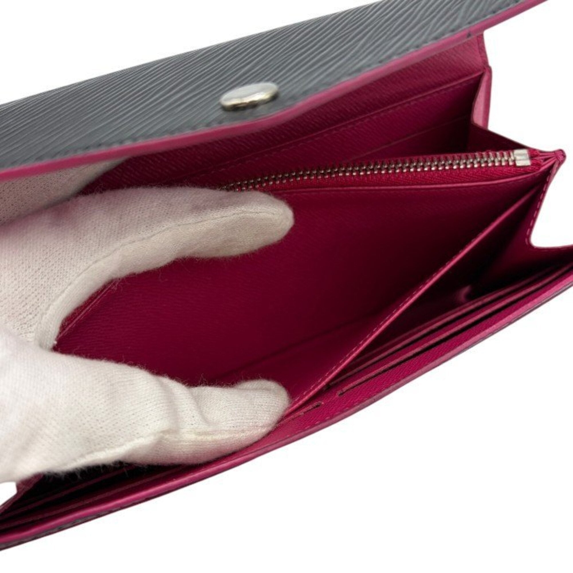 Louis Vuitton Epi Black Pink Leather Long Wallet (Bi-Fold) (Pre-Owned)