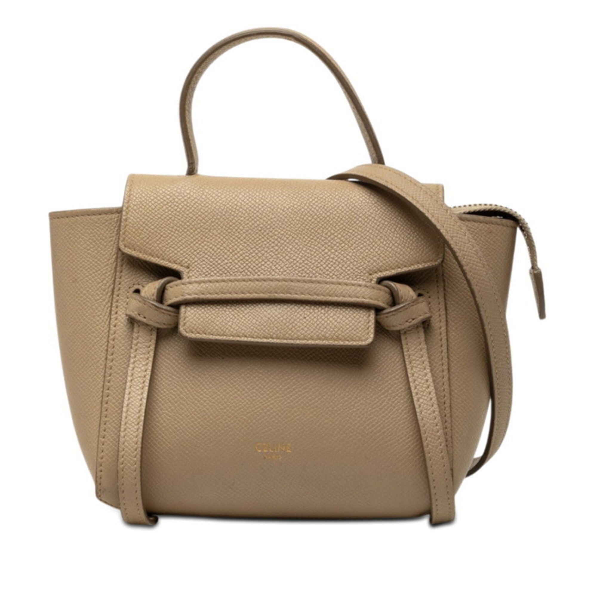 Celine Beige Leather Handbag Shoulder Bag (Pre-Owned)
