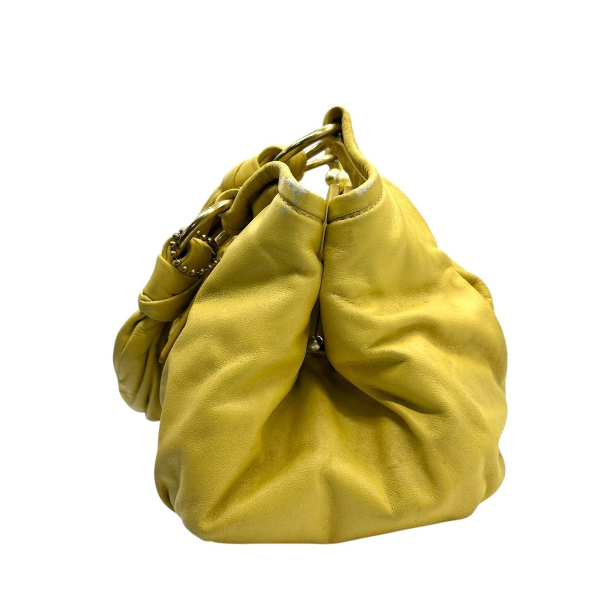 Coach Yellow Leather Handbag Shoulder Bag (Pre-Owned)