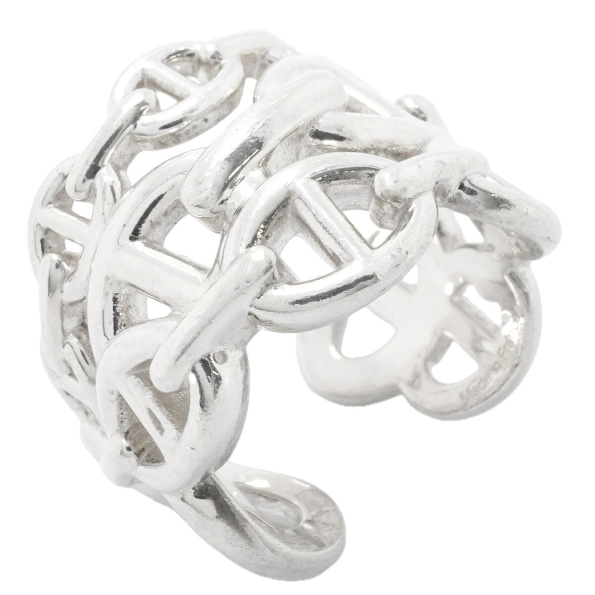 Hermes Silver 925 Band Ring (Pre-Owned)