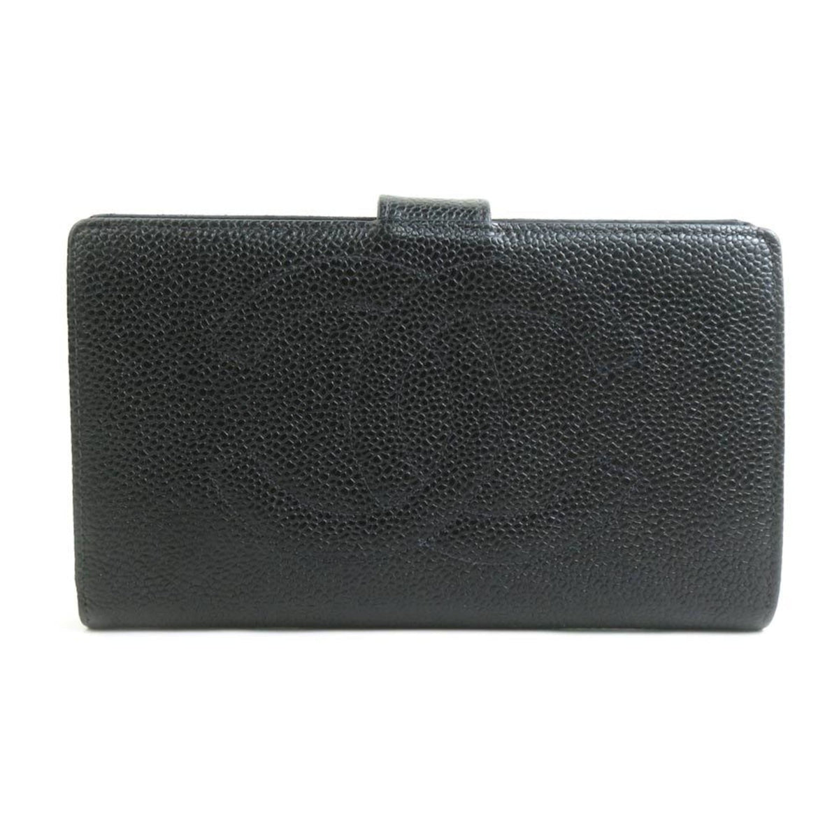 Chanel Black Grained Calfskin Wallet (Bi-Fold) (Pre-Owned)