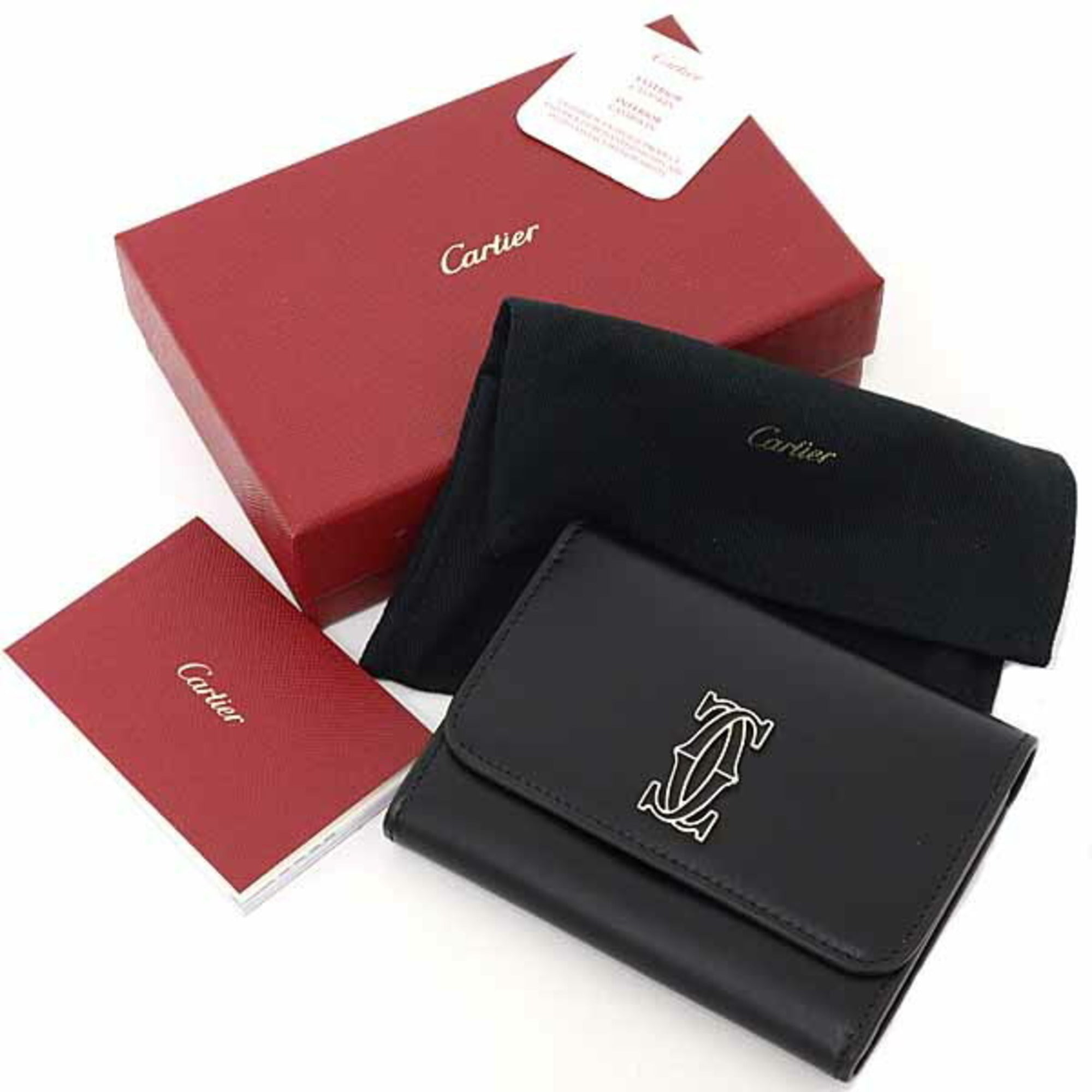 Cartier Black Leather Wallet (Bi-Fold) (Pre-Owned)