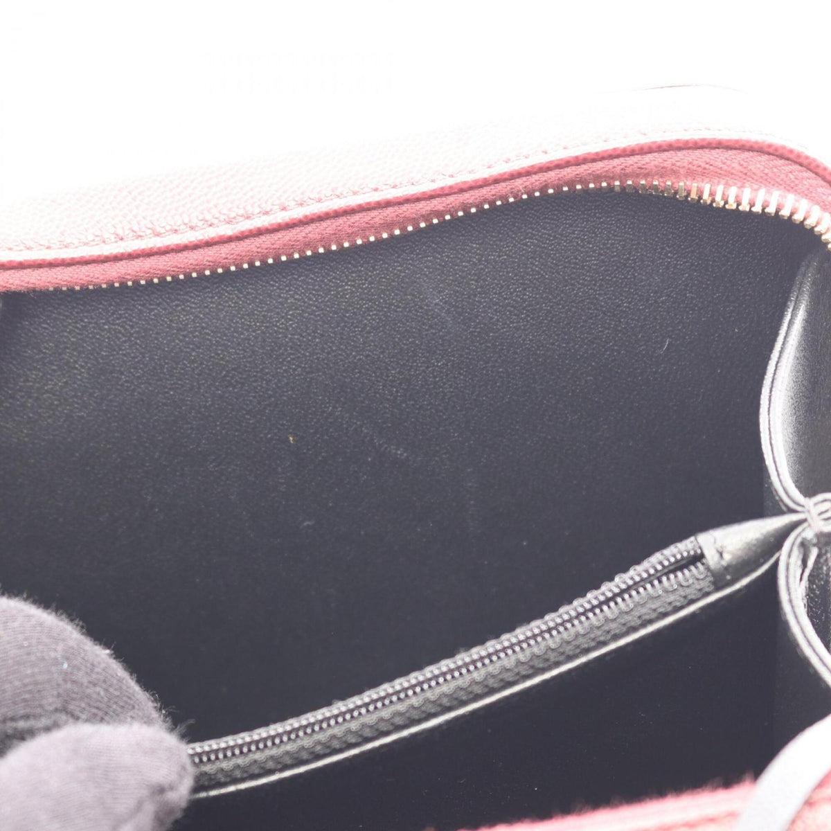 Chanel Black Bordeaux Grained Calfskin Handbag Shoulder Bag Vanity Bag (Pre-Owned)