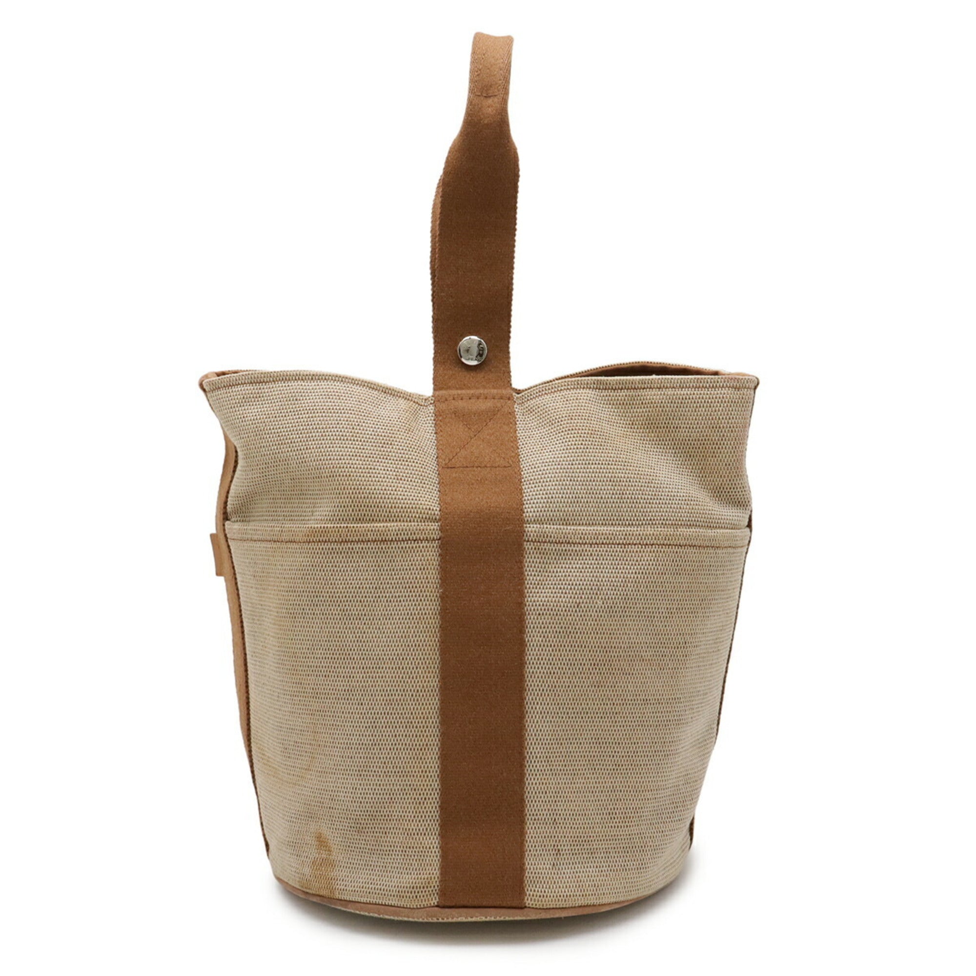 Hermes Beige Brown Brown Yellow Toile H Handbag Tote Bag (Pre-Owned)